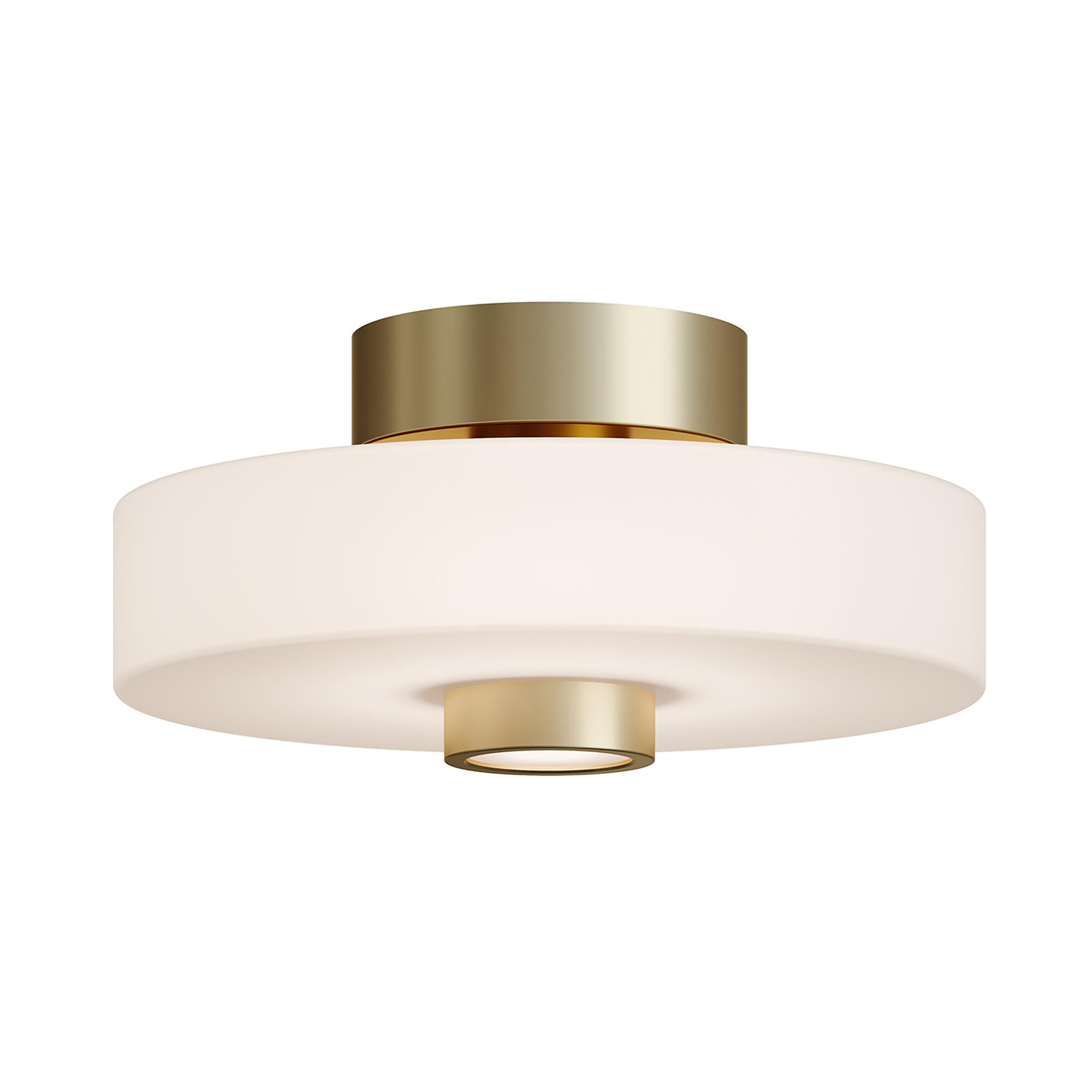 Shown in Light Antique Brass finish and White Diffuser glass