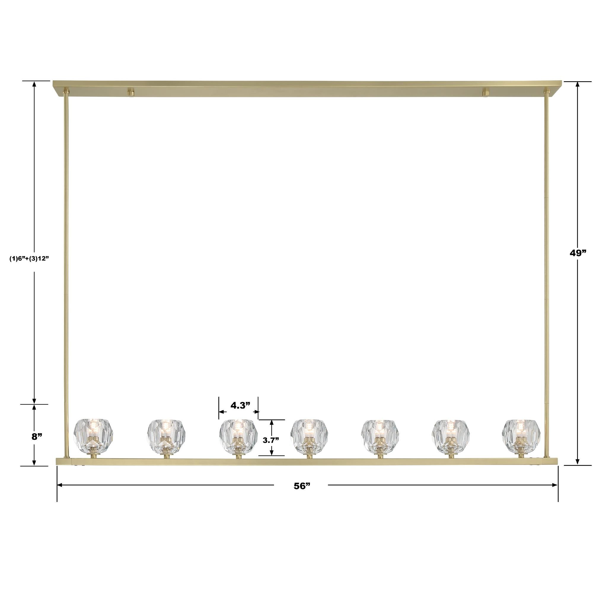 Aragon 56 Inch Linear Suspension Light by Crystorama