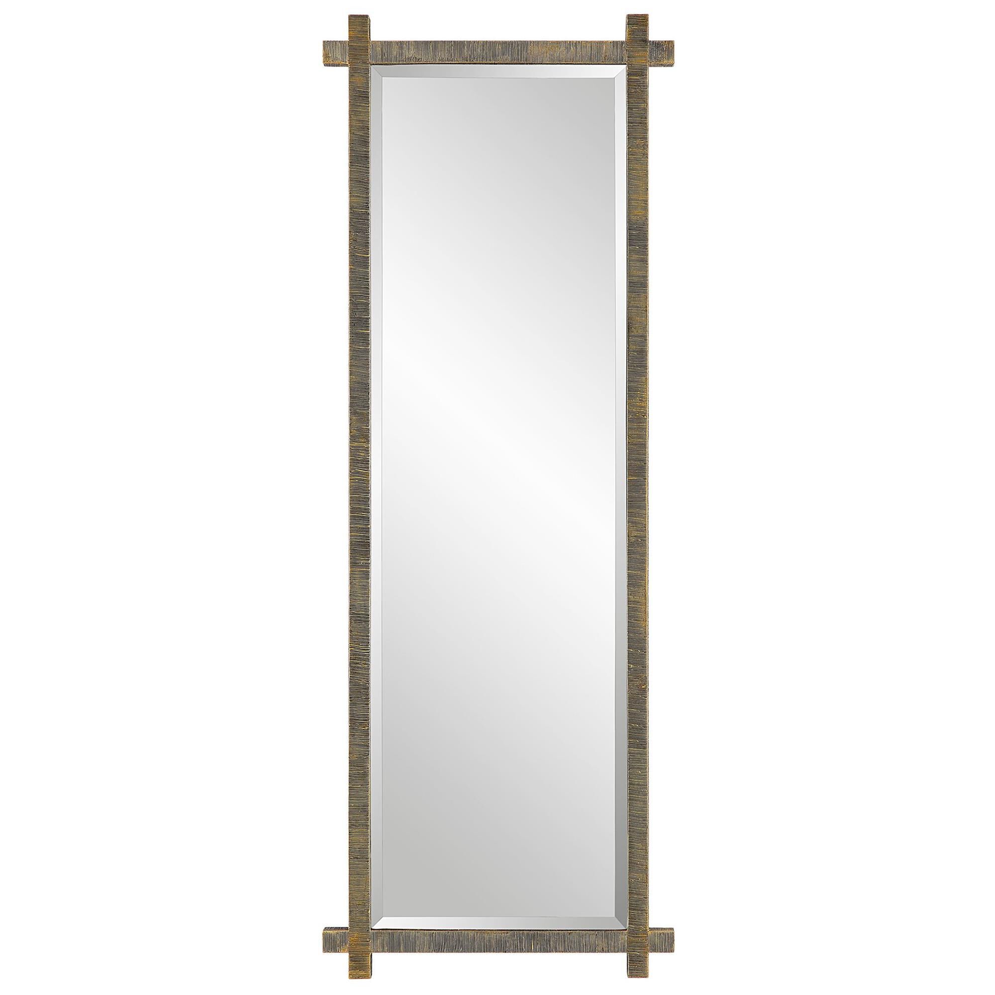 Uttermost Abanu Ribbed Gold Dressing Mirror Floor Mirror by Uttermost