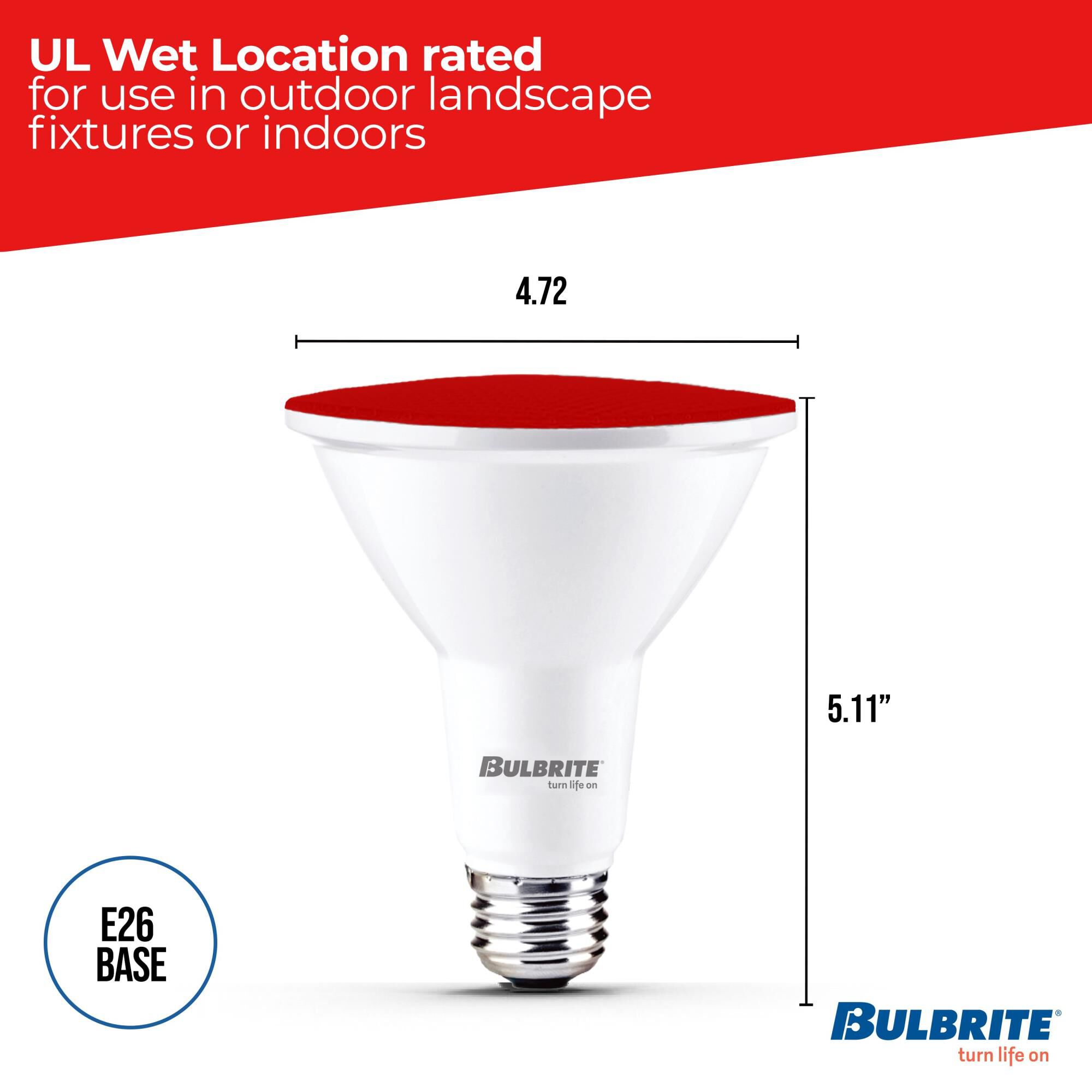 Red PAR38 Base E26 LED Light Bulb by Bulbrite