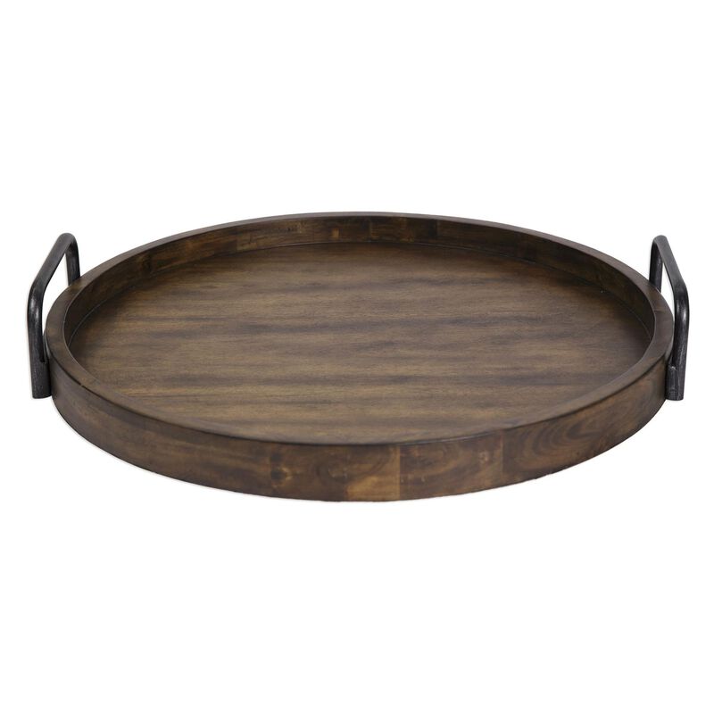 Uttermost Reine Round Wooden Tray Tray by Uttermost