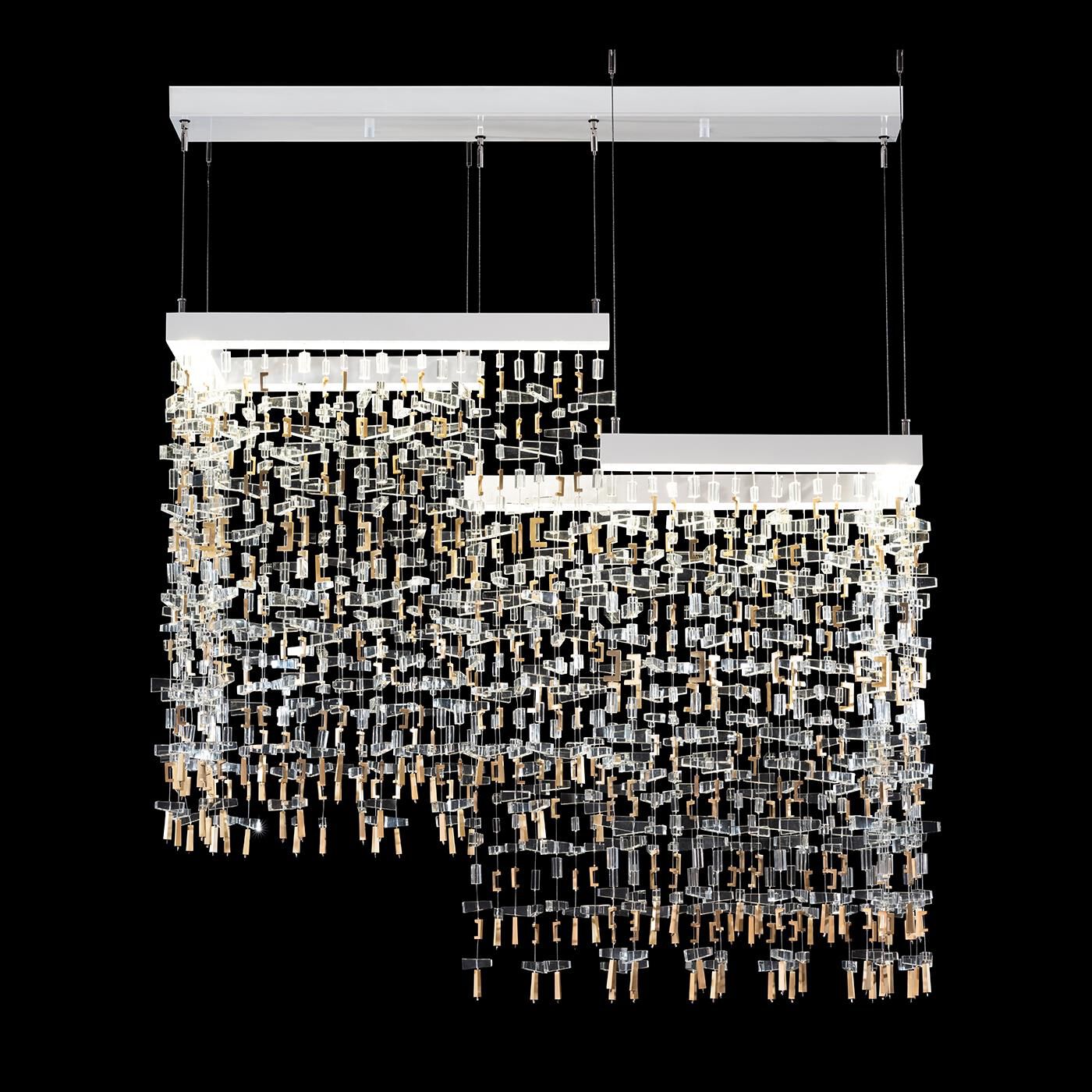 Shown in White finish and True crystal and False glass