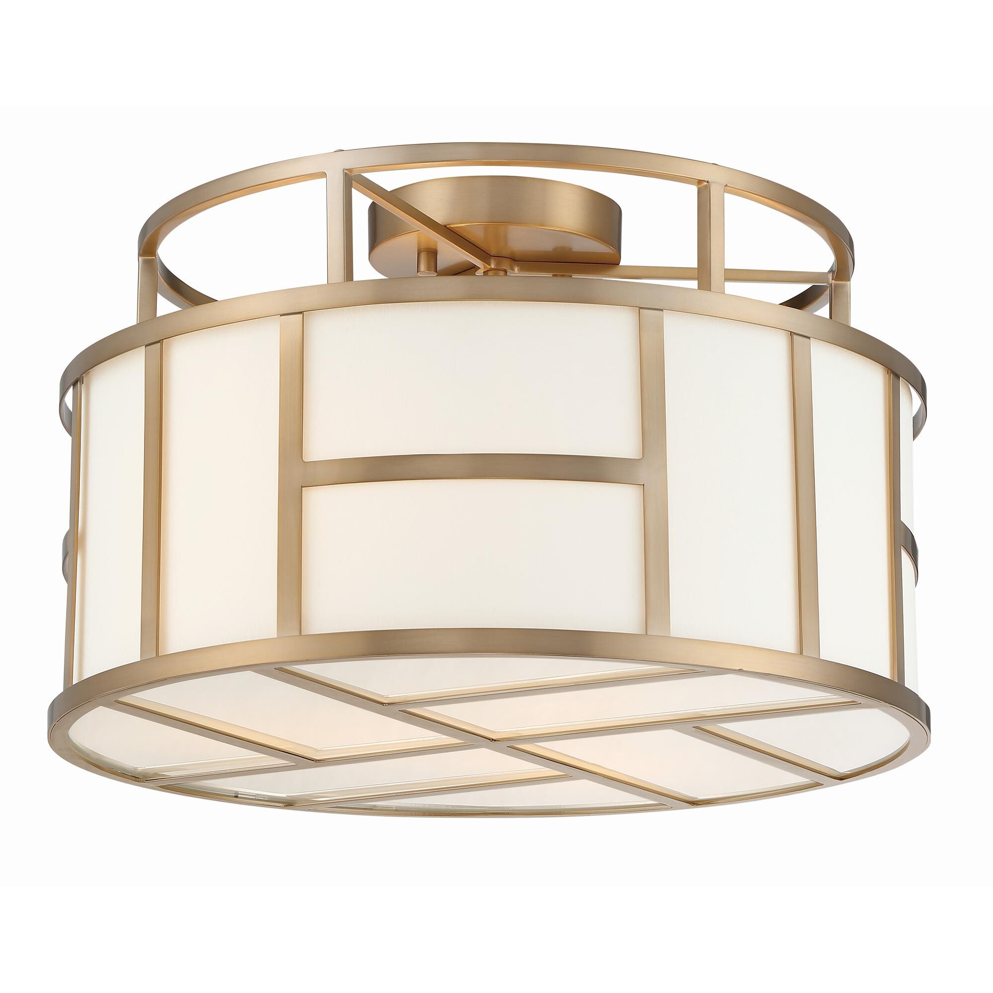 Shown in Vibrant Gold finish and White Textured Silk glass and White Textured Silk shade
