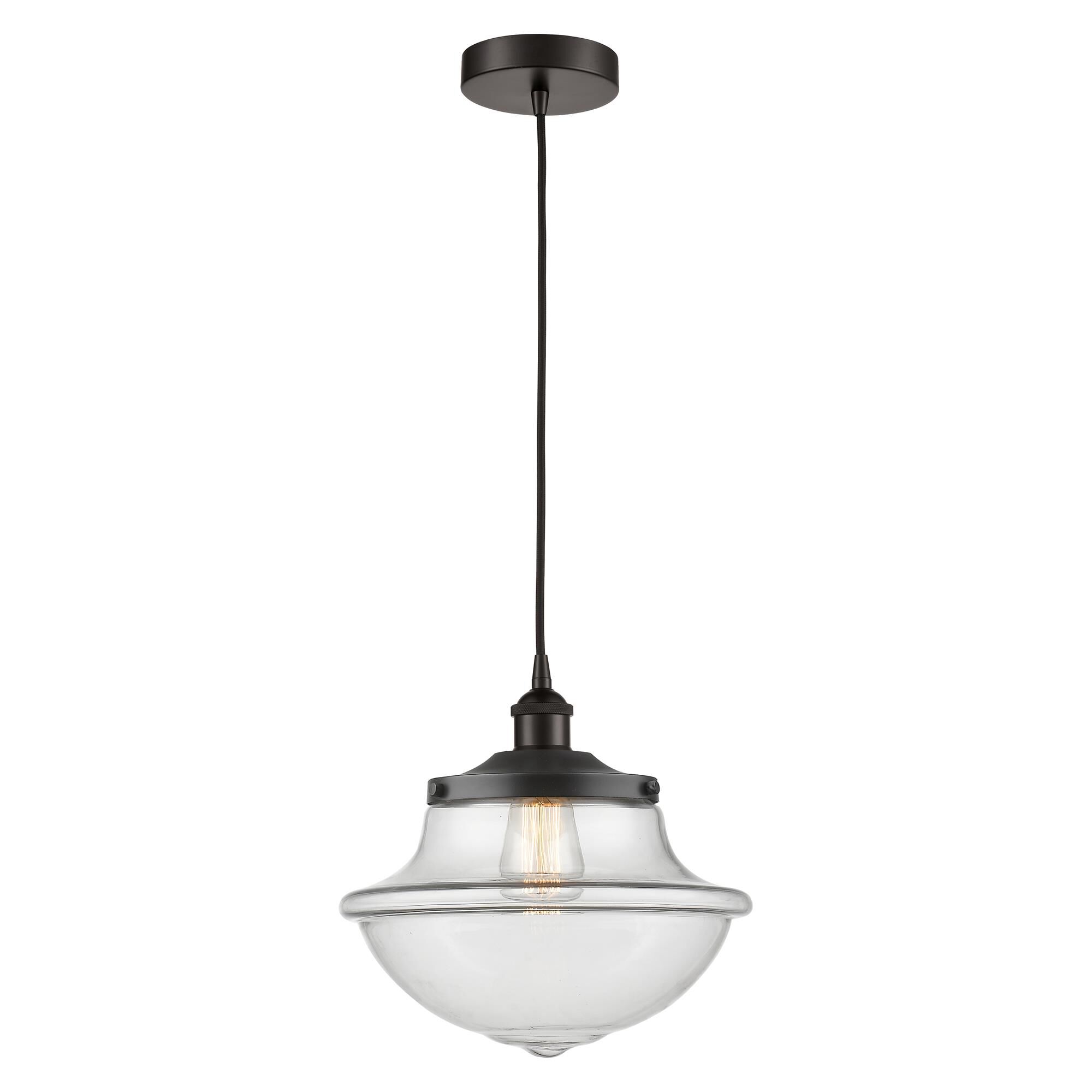 Shown in Oil Rubbed Bronze finish and Clear glass