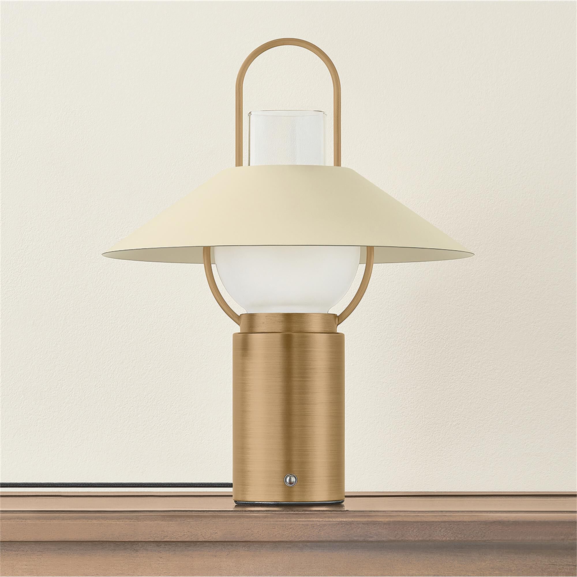 Shown in Patina Brass and Soft Sand finish and Clear Spot Etched glass