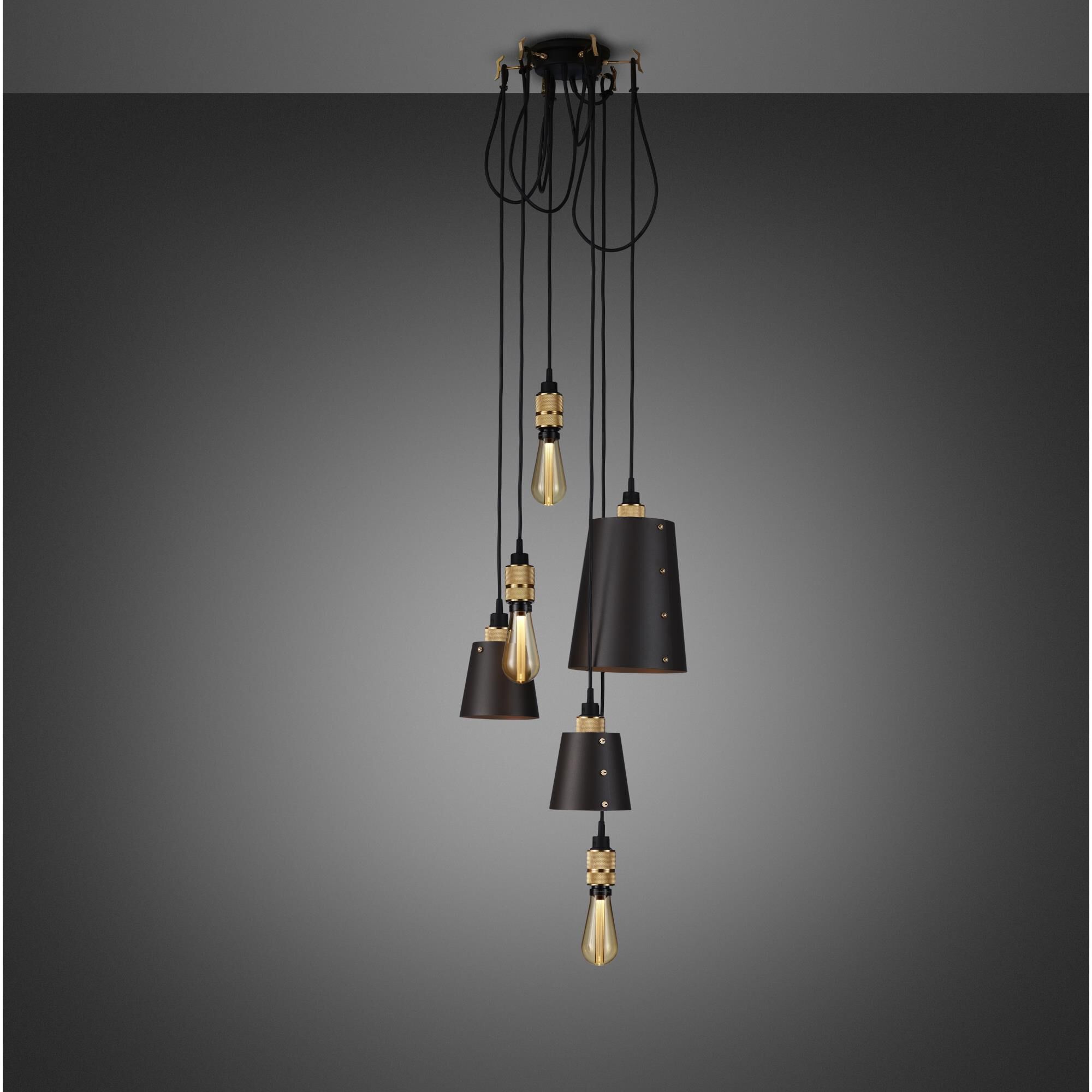 Shown in Brass finish and Graphite shade