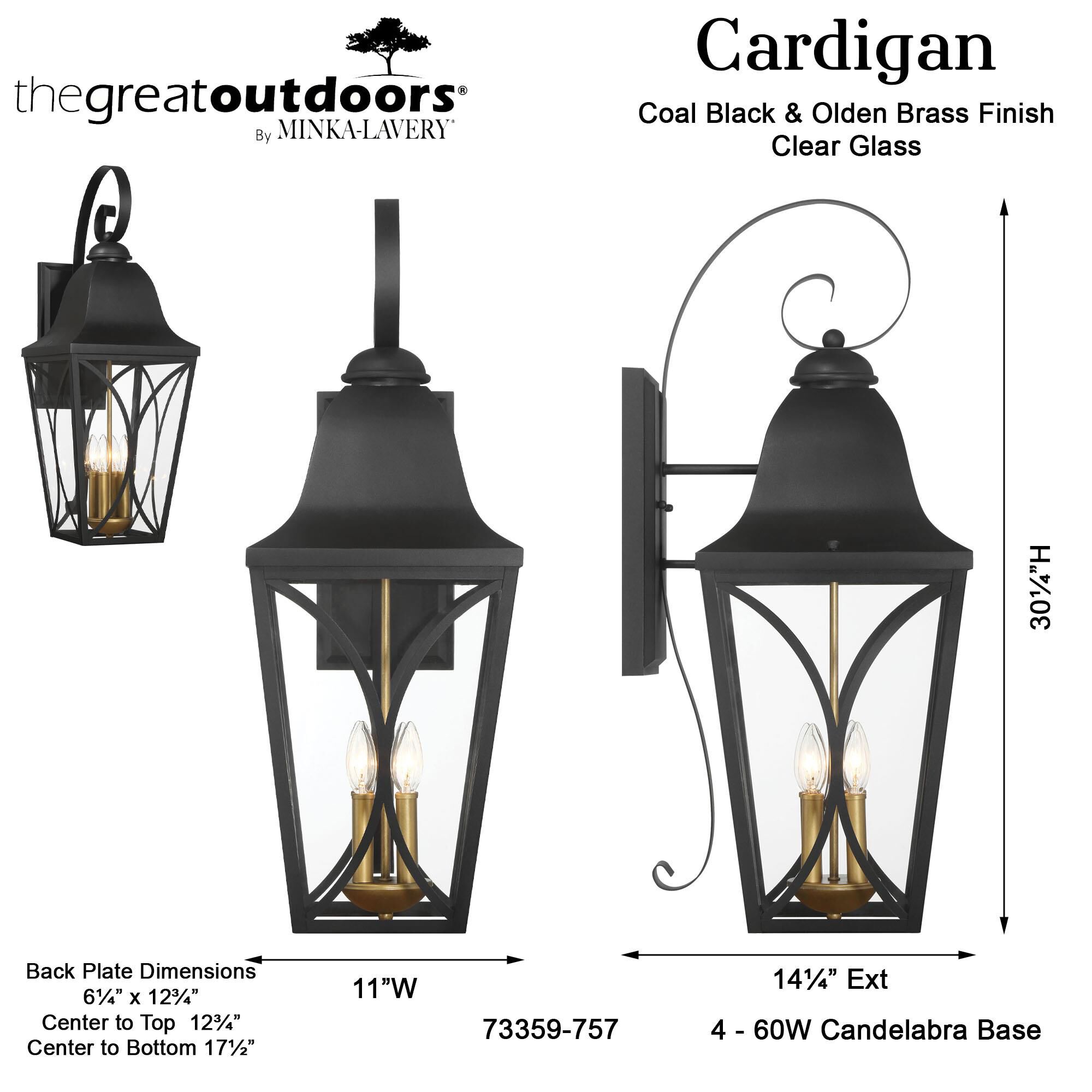 Cardigan 30 Inch Outdoor Wall Light by Minka Lavery