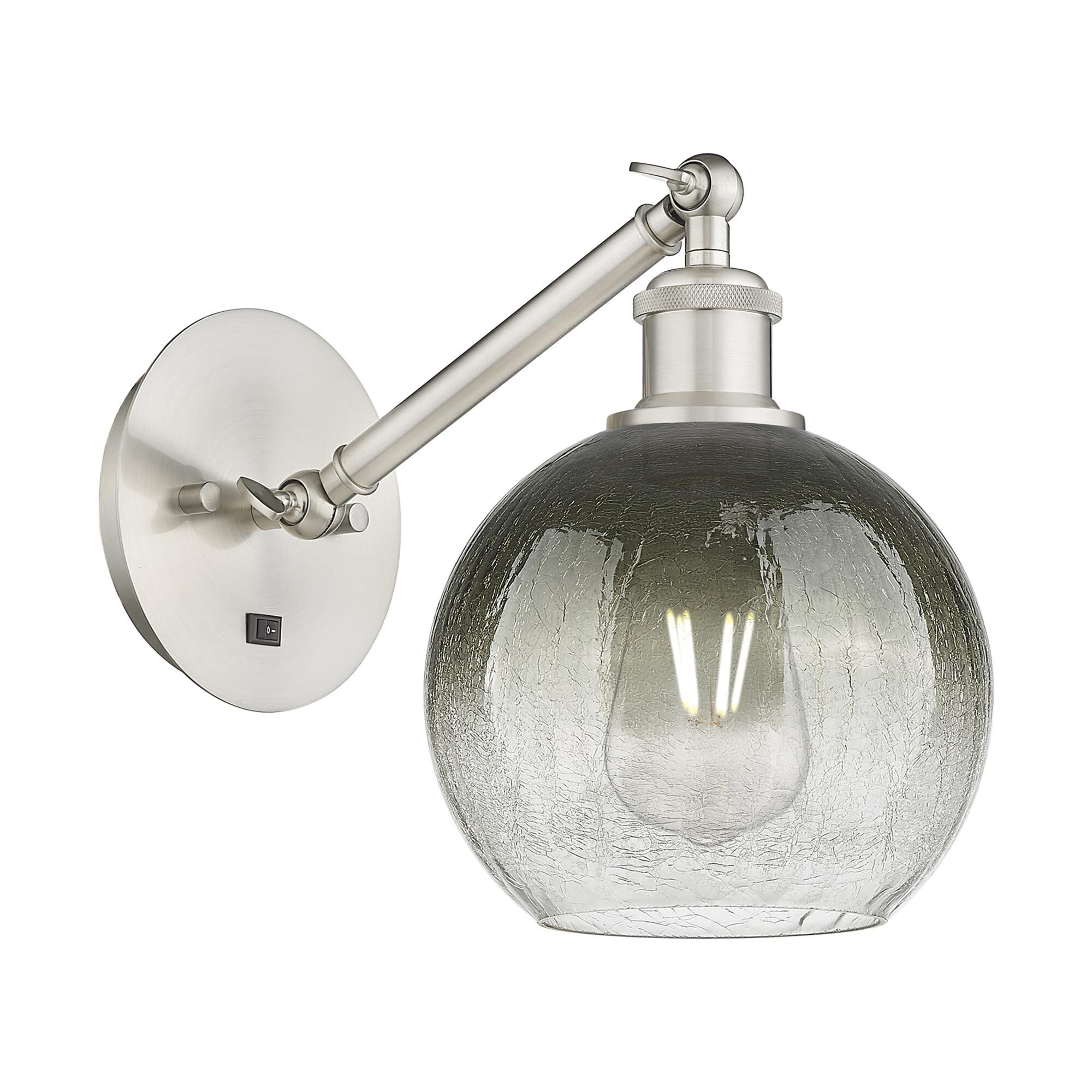 Shown in Brushed Satin Nickel finish and Slate glass