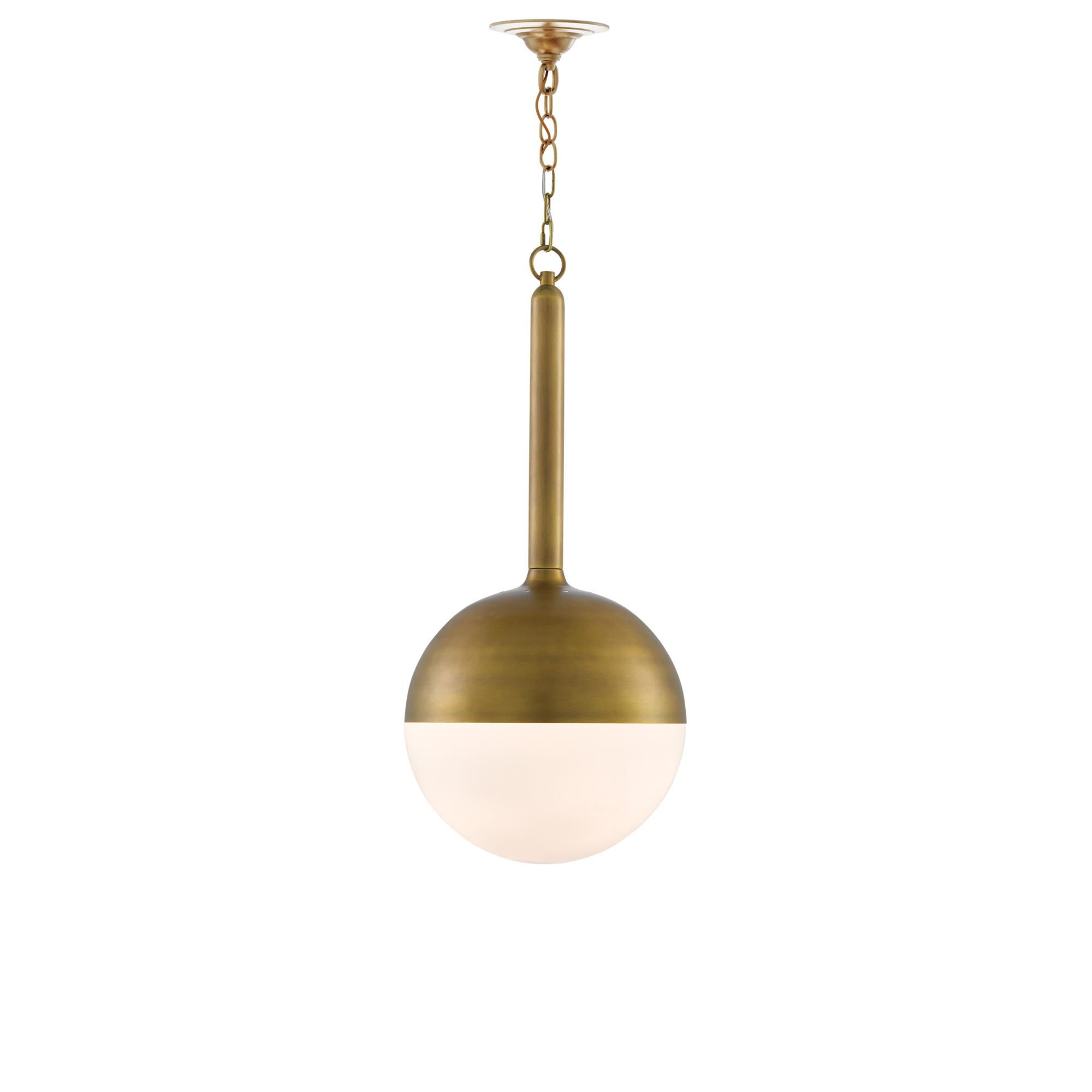 Shown in Antique Brass/Opaque White finish