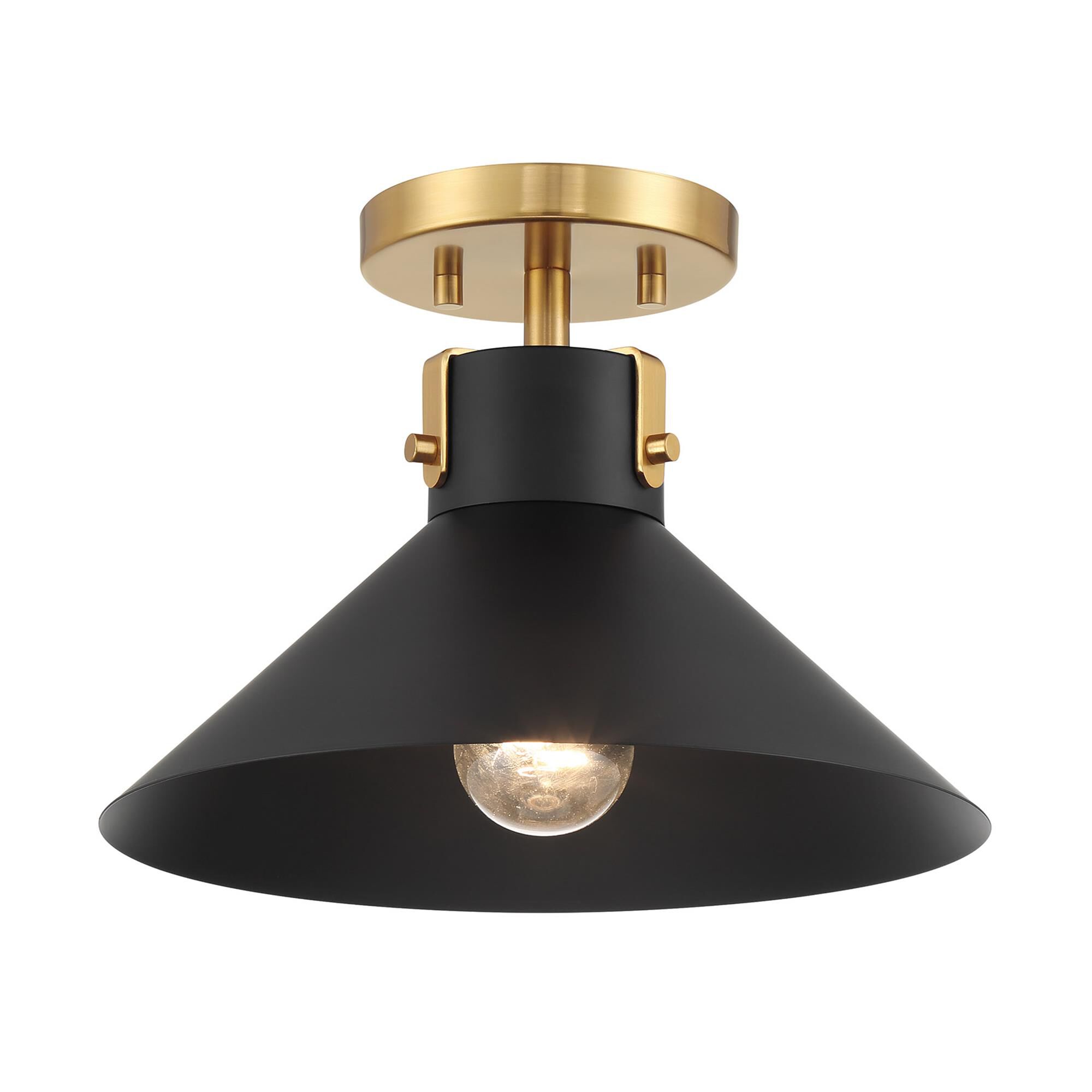 Shown in Matte Black And Natural Brass finish