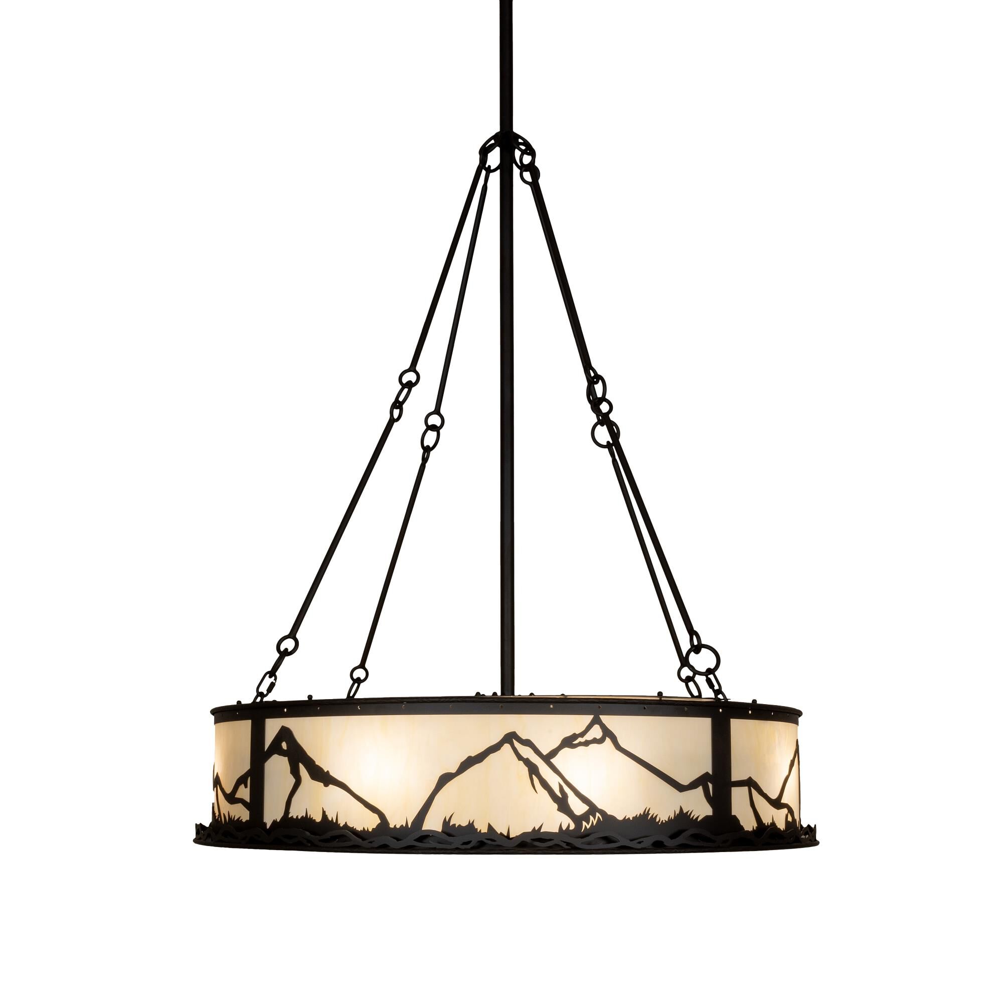 Shown in Oil Rubbed Bronze finish and Beige glass