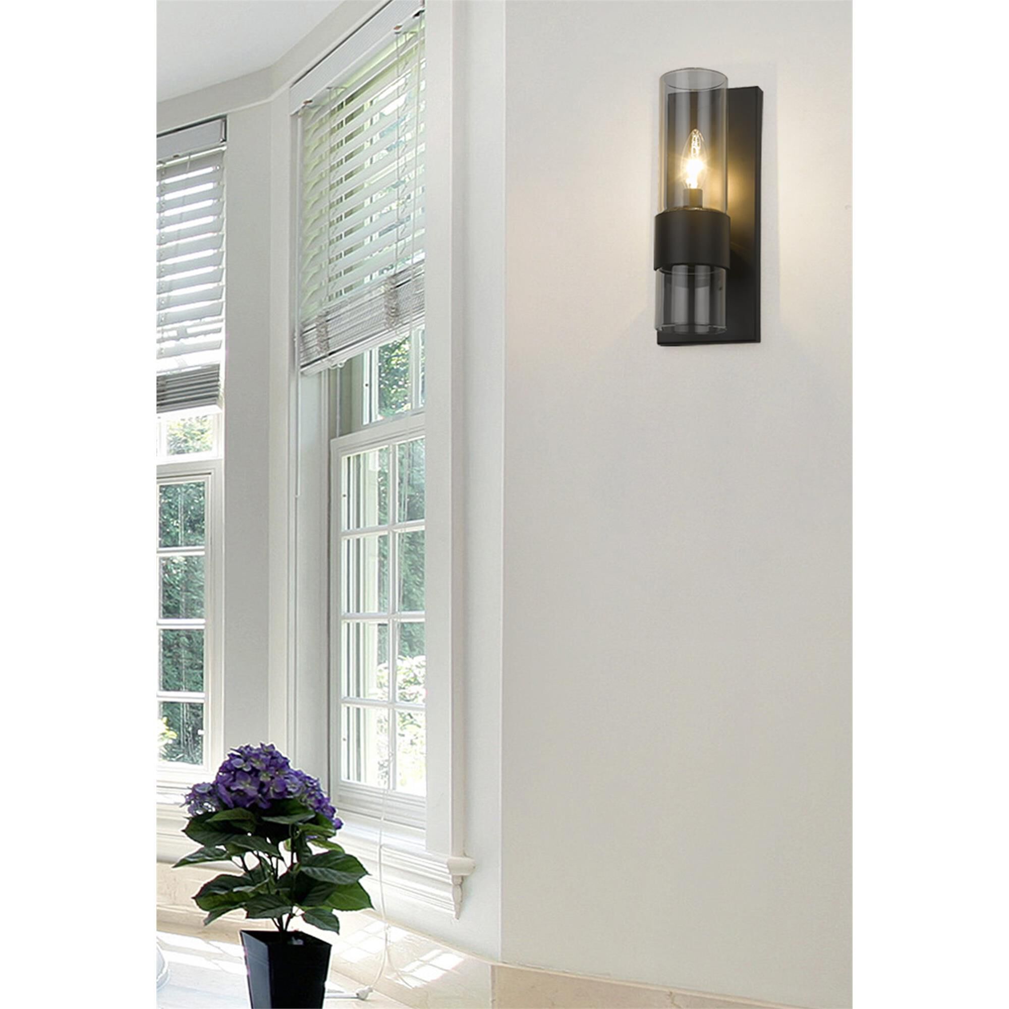 Shown in Matte Black finish and Clear glass and Clear shade