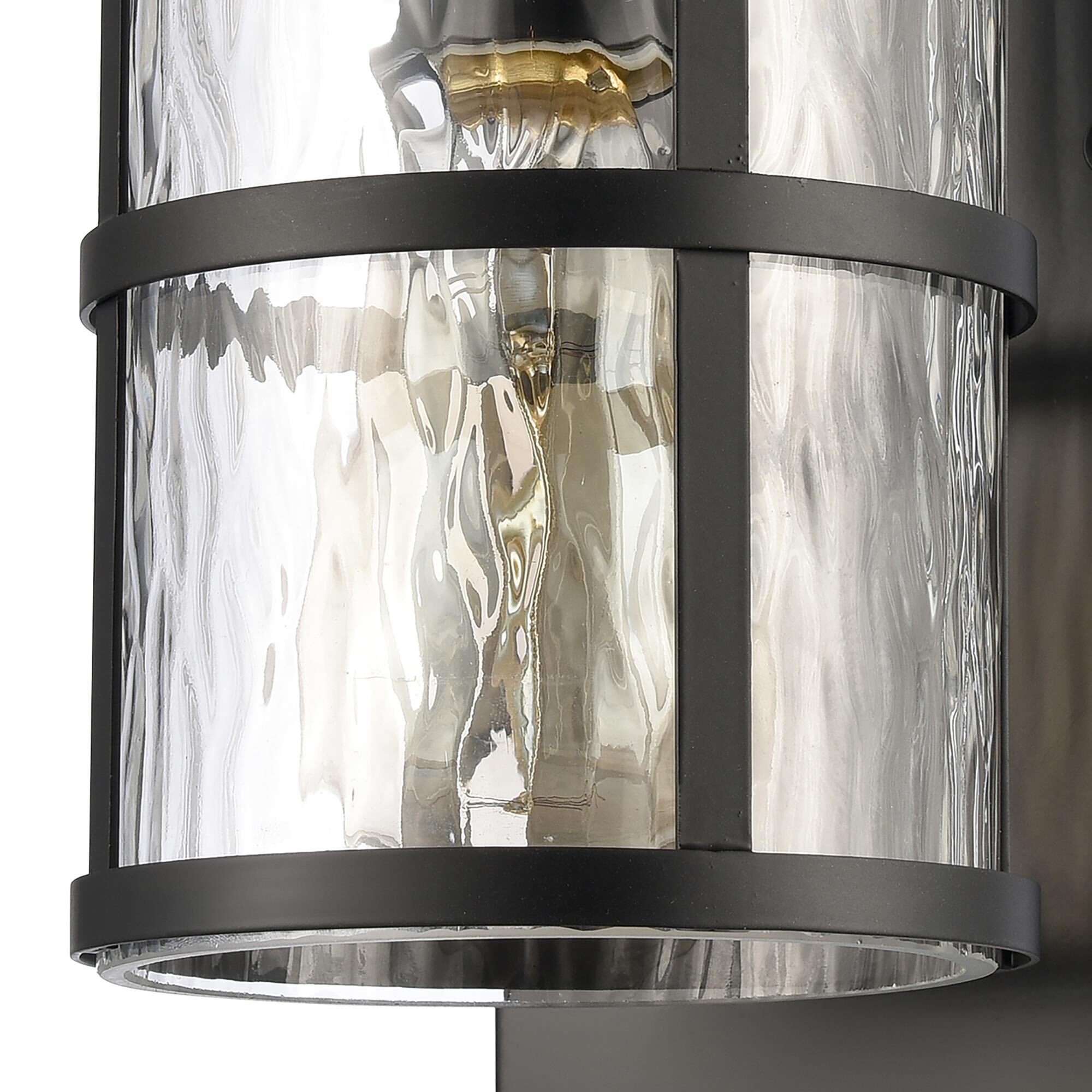 Shown in Black finish and Clear Ripple glass