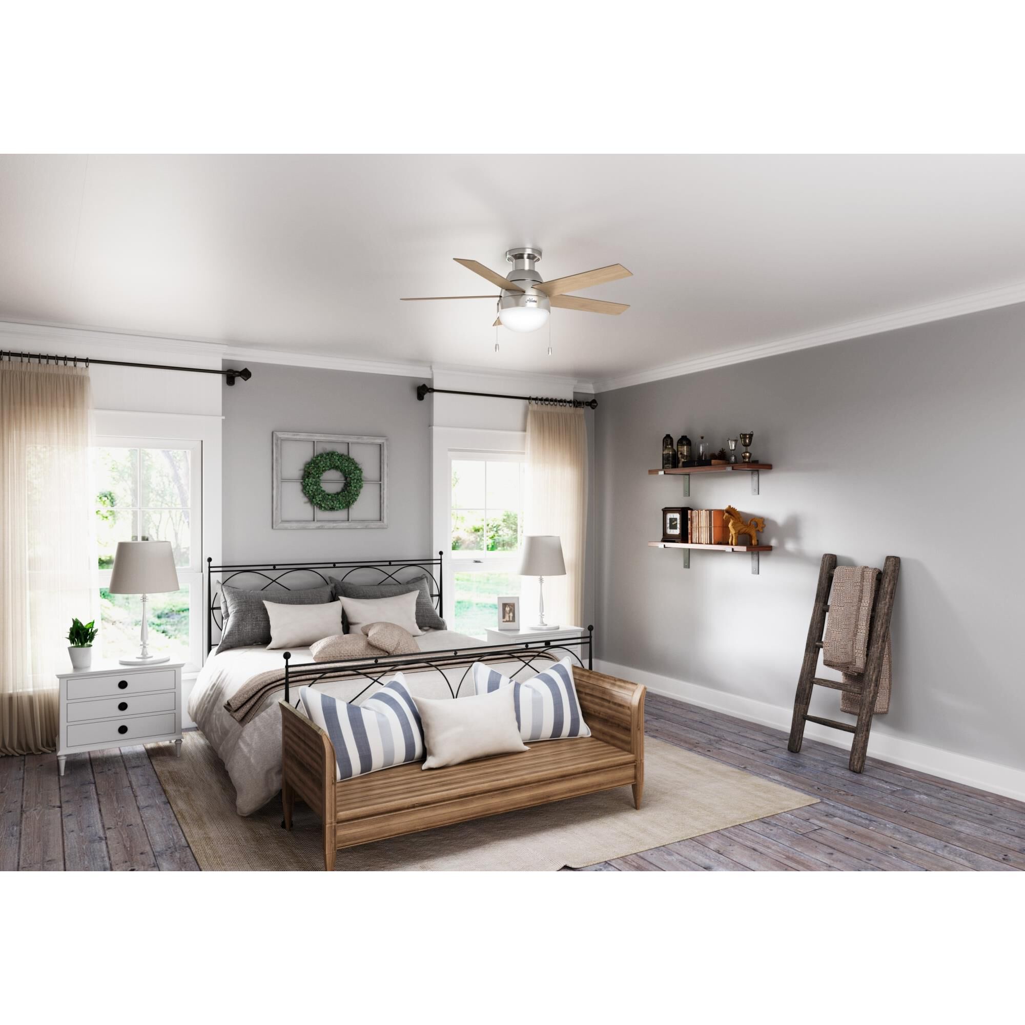 Anslee 46 Inch Ceiling Fan with Light Kit by Hunter Fan