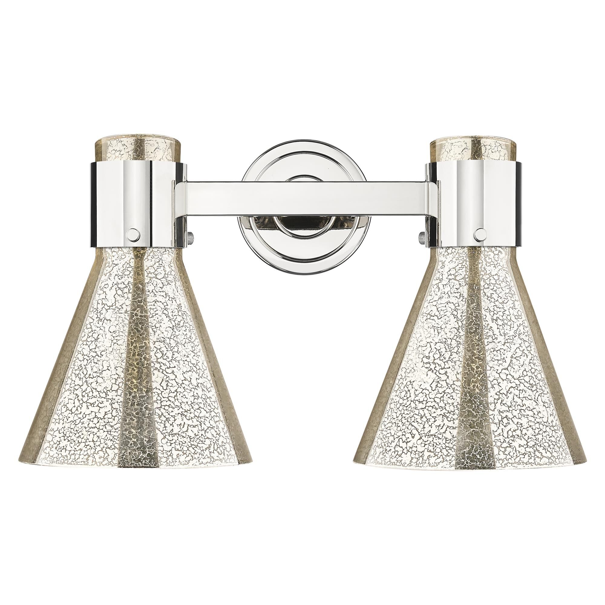 Shown in Polished Nickel finish and Mercury glass