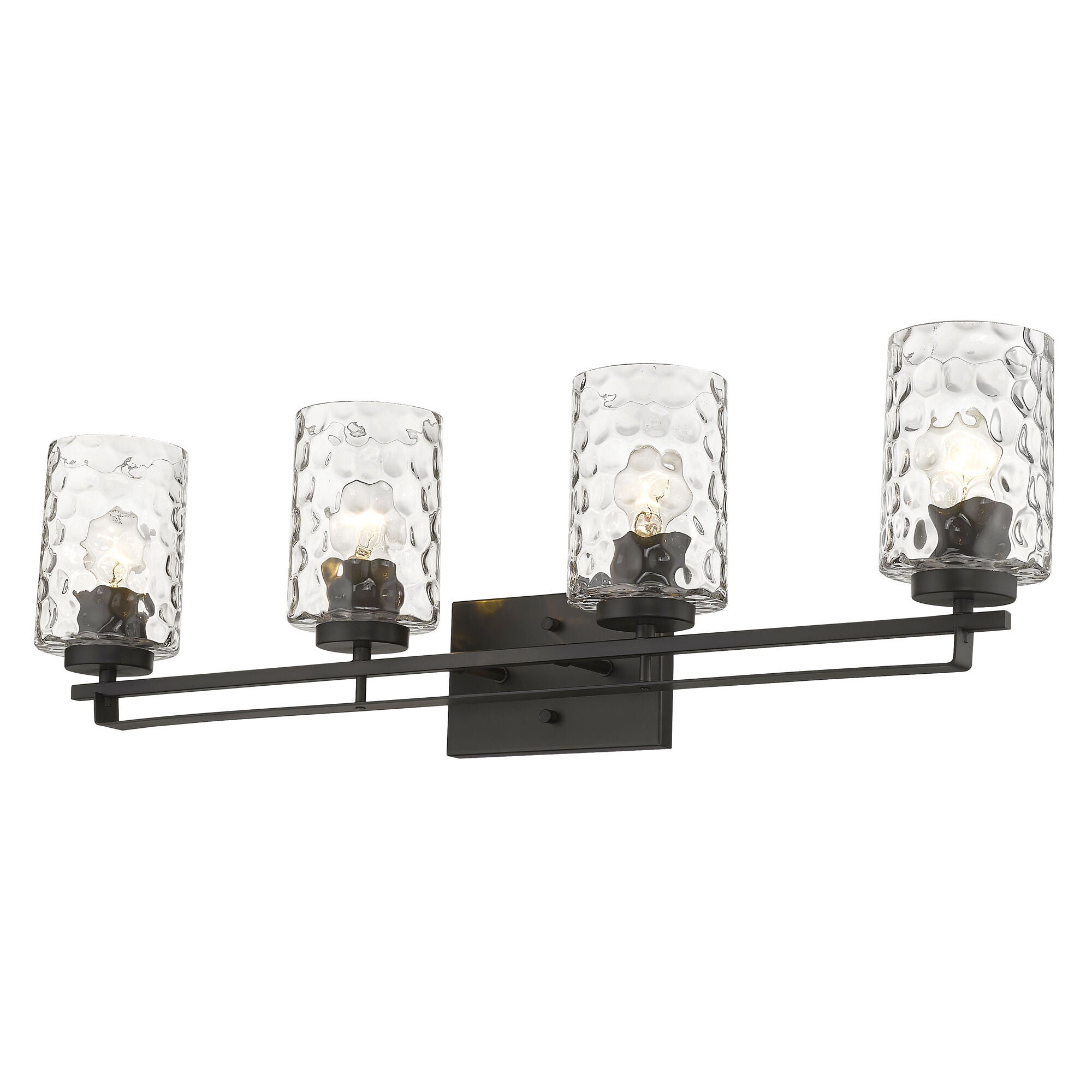 Shown in Oil-Rubbed Bronze finish and Clear glass and Clear, Optic Cylindrical Glass shade