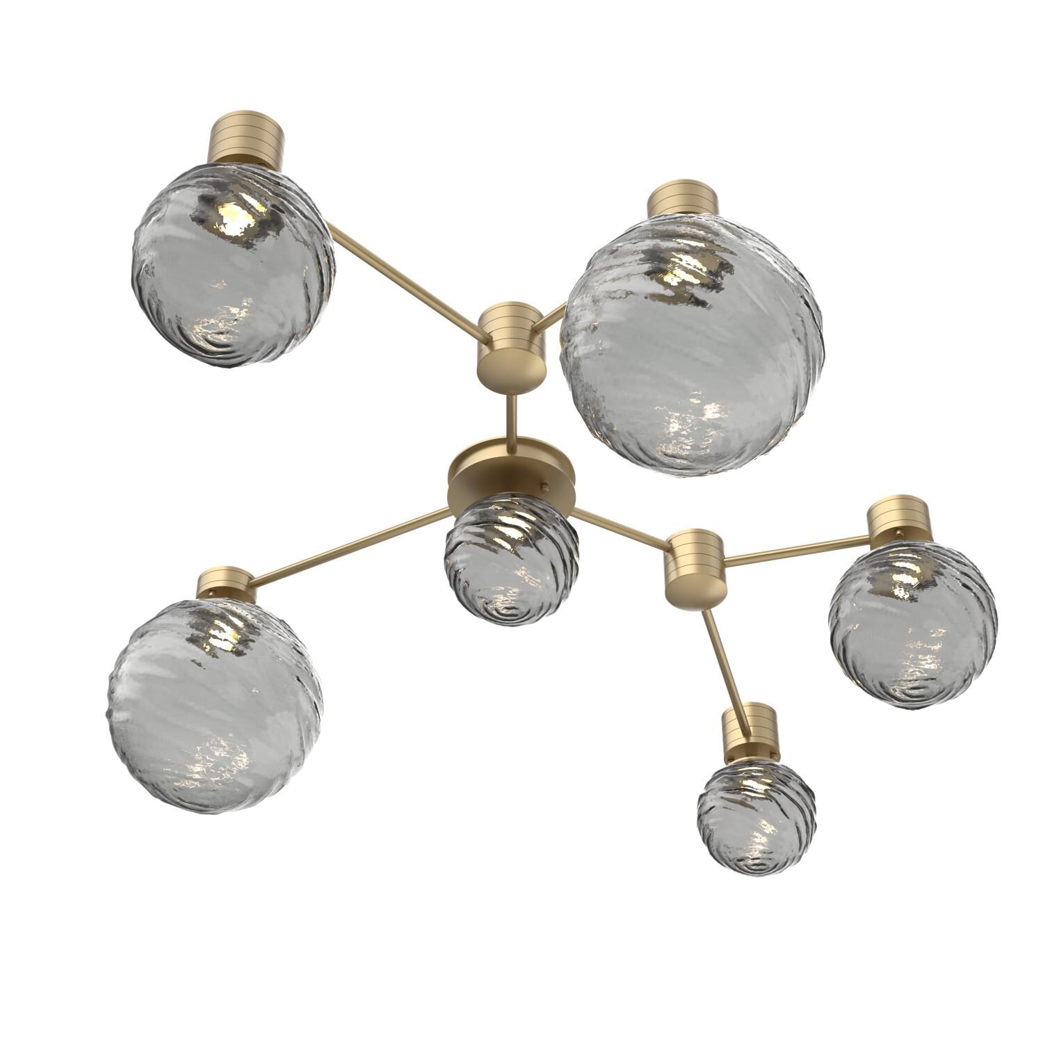 Shown in Gilded Brass finish and Smoke glass