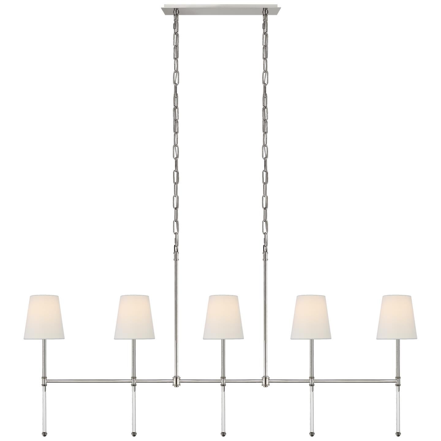 Shown in Polished Nickel finish and Linen shade