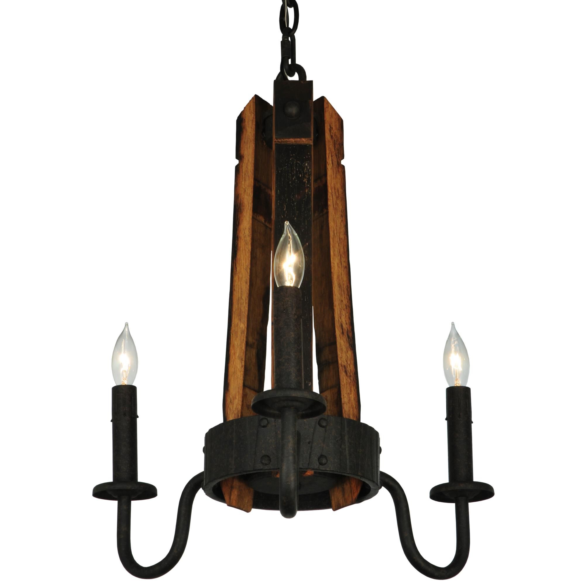 Barrel Stave 17 Inch 3 Light Mini Chandelier by Meyda Lighting