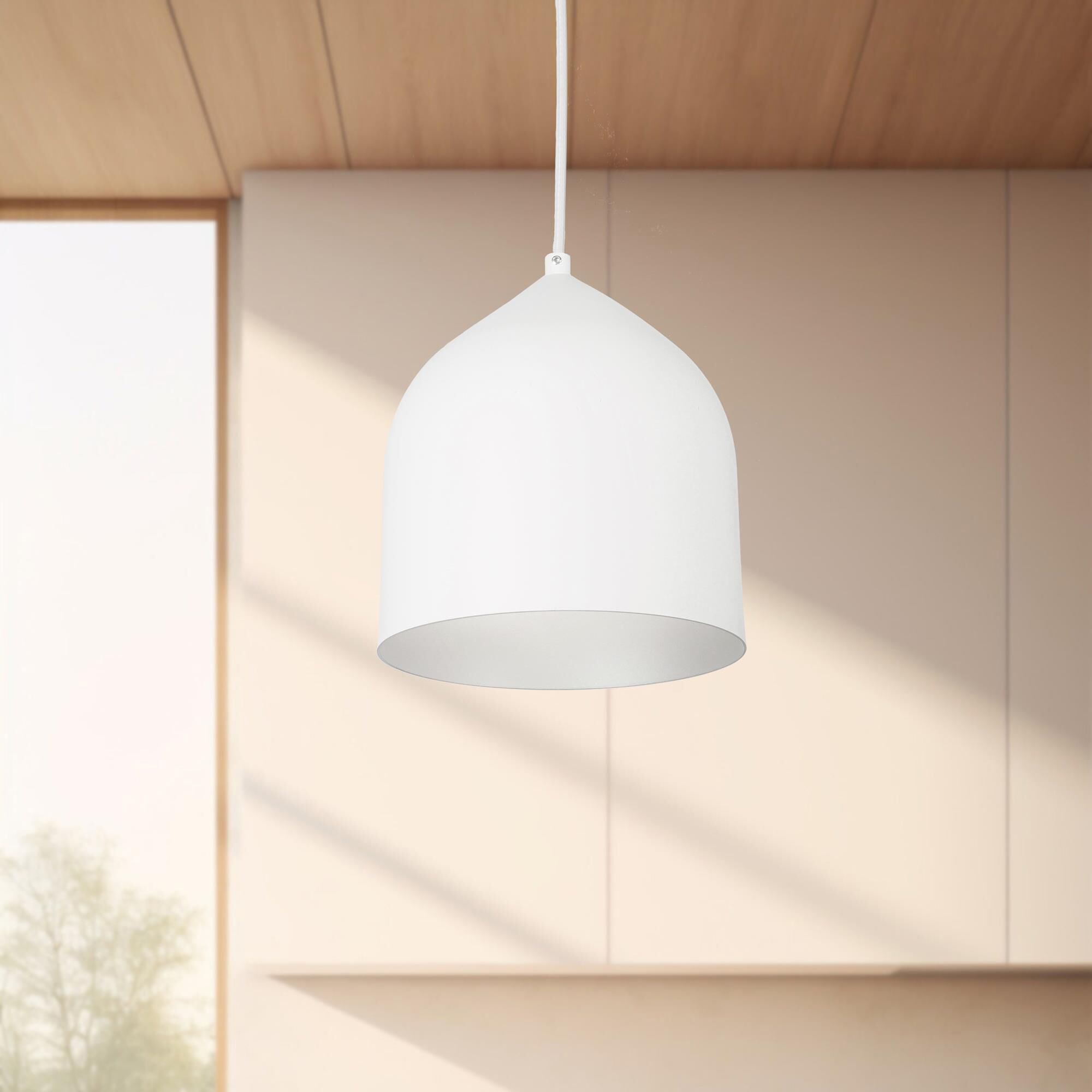 Shown in White - Silver finish and Spun Metal shade