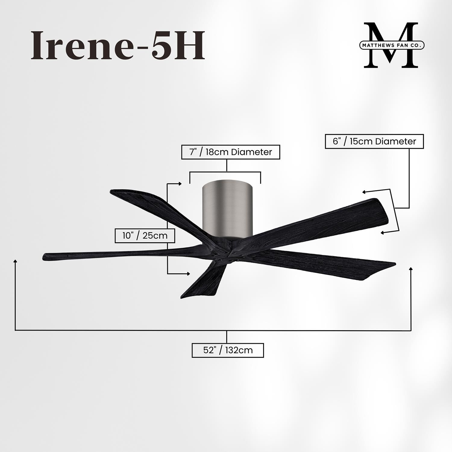 Irene 52 Inch Flush Mount Fan by Matthews Fan Company