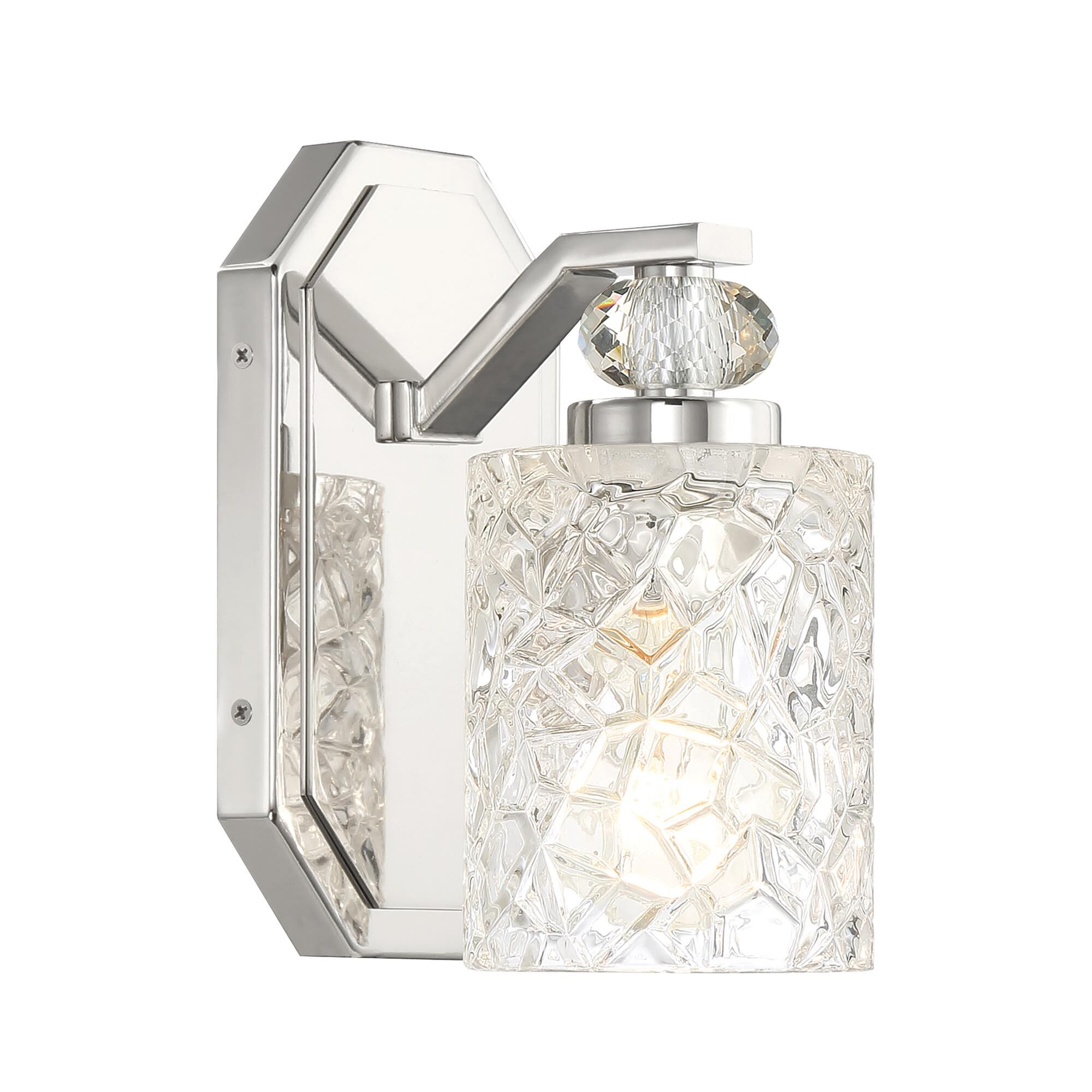 Shown in Chrome finish and Clear glass