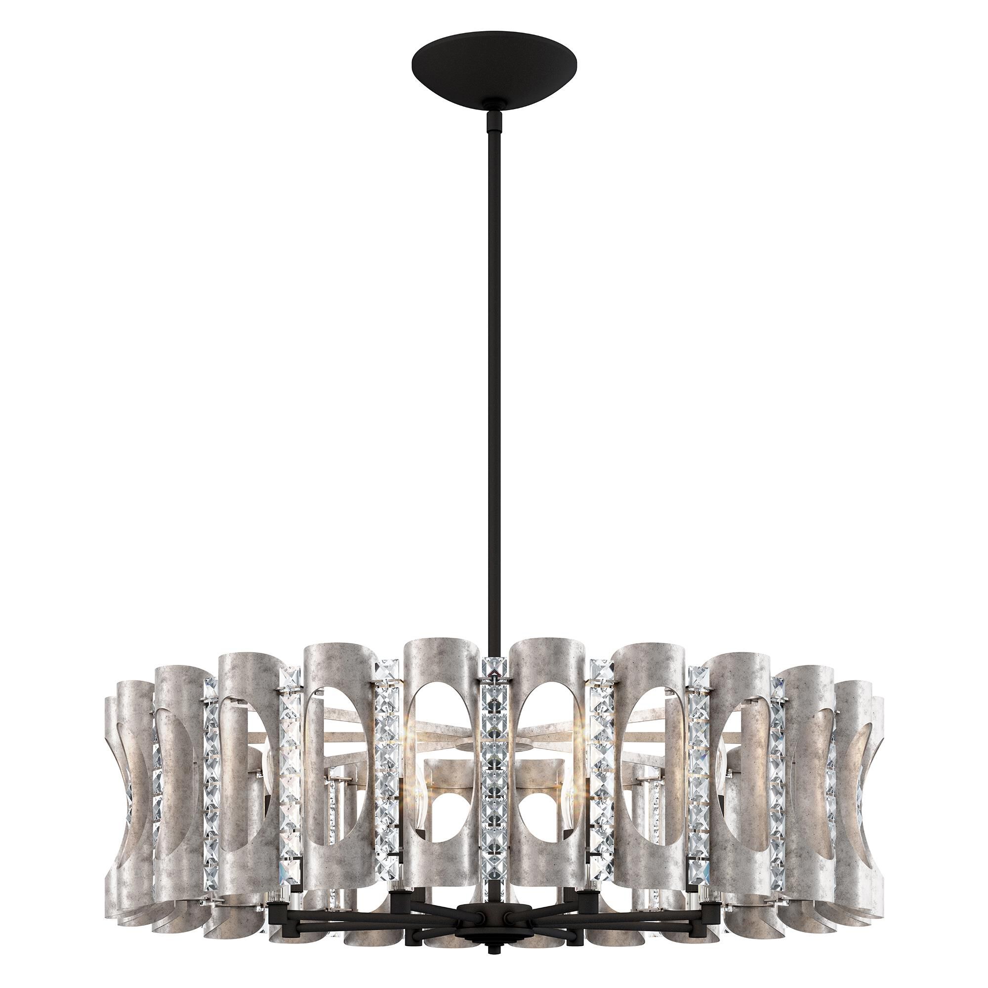 Shown in Antique Silver finish and Clear Optic crystal