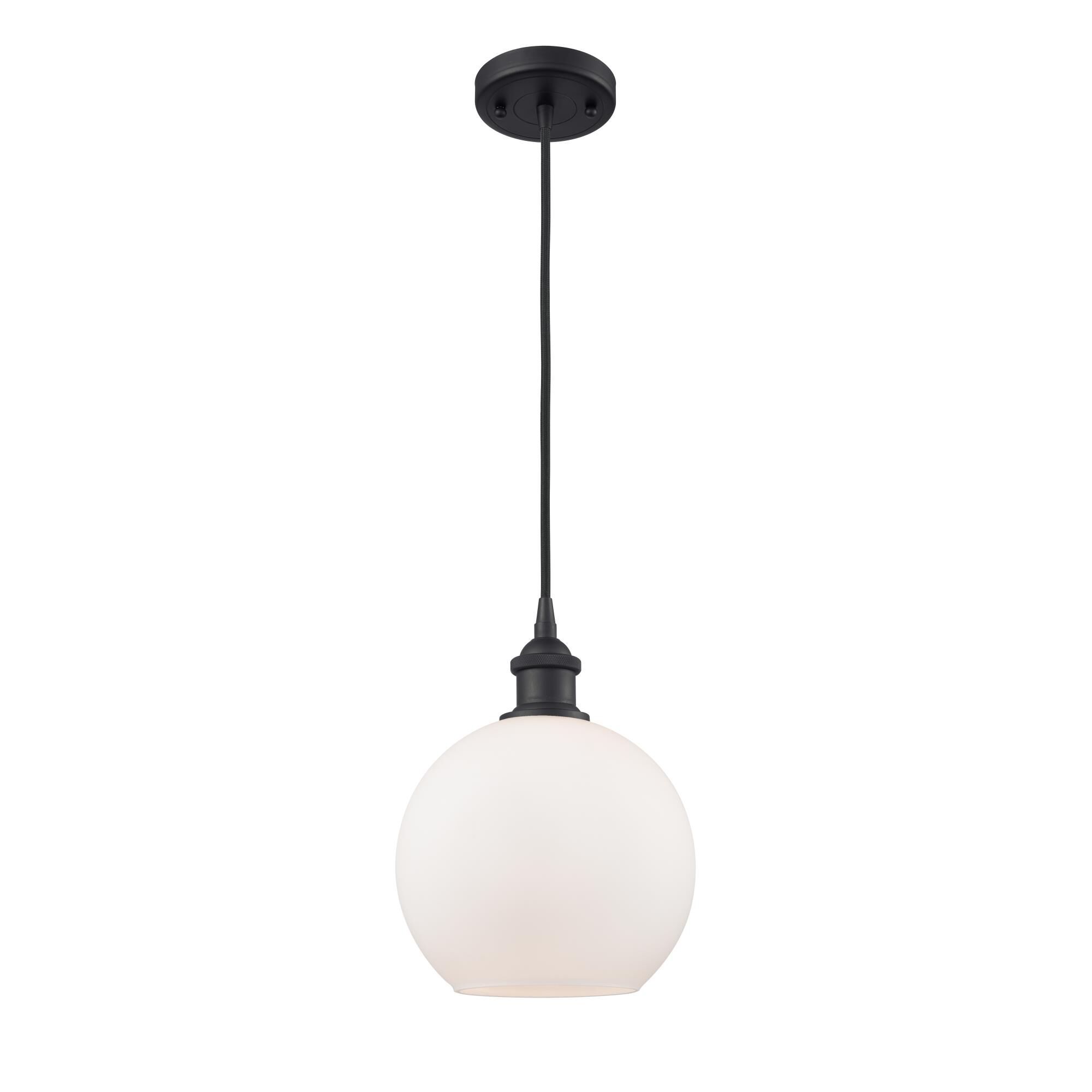 Shown in Matte Black finish and Cased Matte White glass