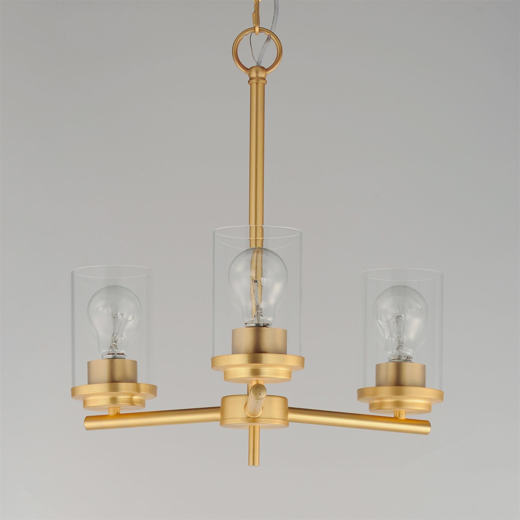 Shown in Satin Brass finish and Clear glass