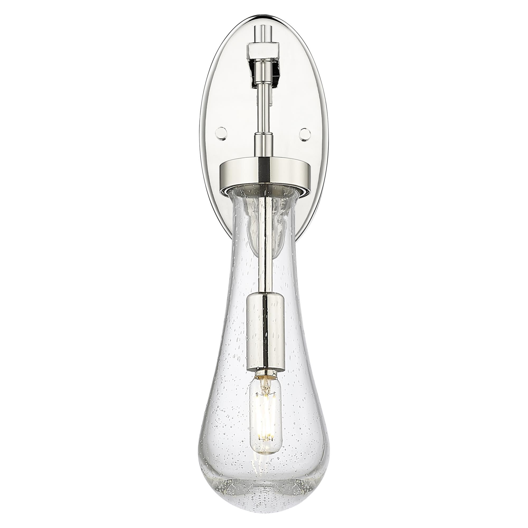 Shown in Polished Nickel finish and Seedy glass