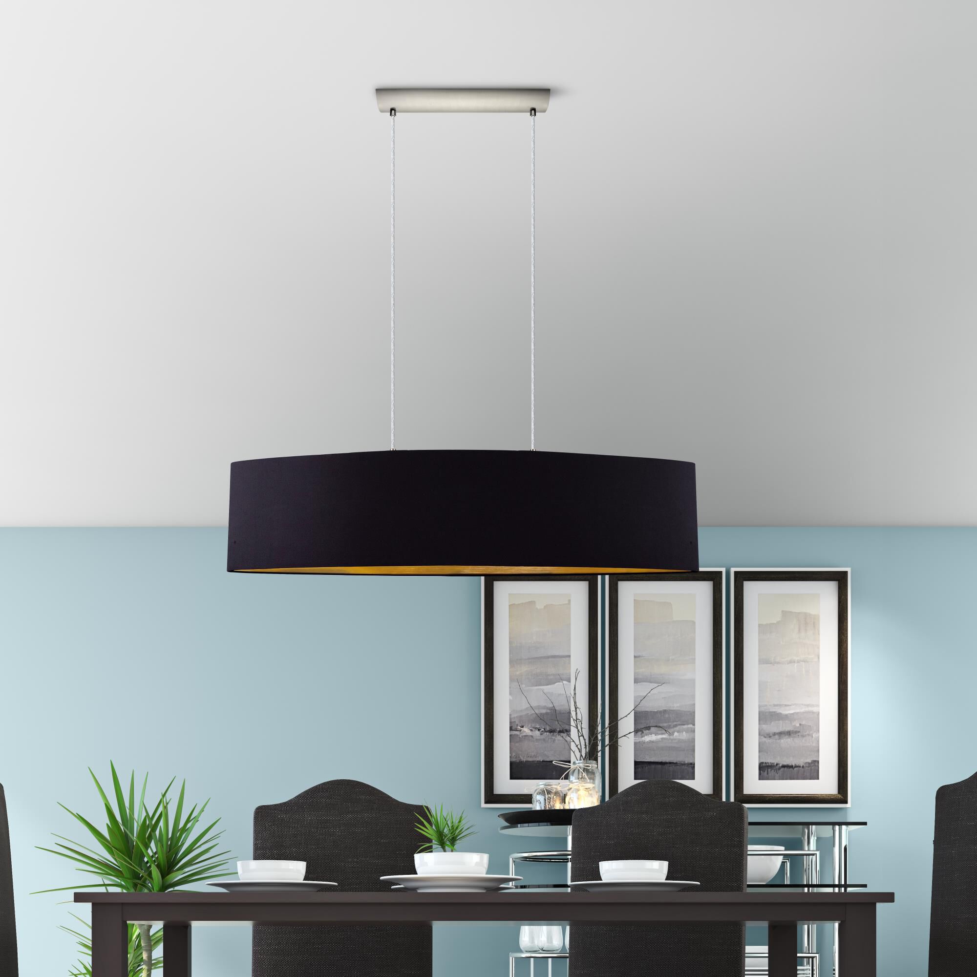 Eglo Maserlo 39 Inch 2 Light Linear Suspension Light by Eglo Lighting