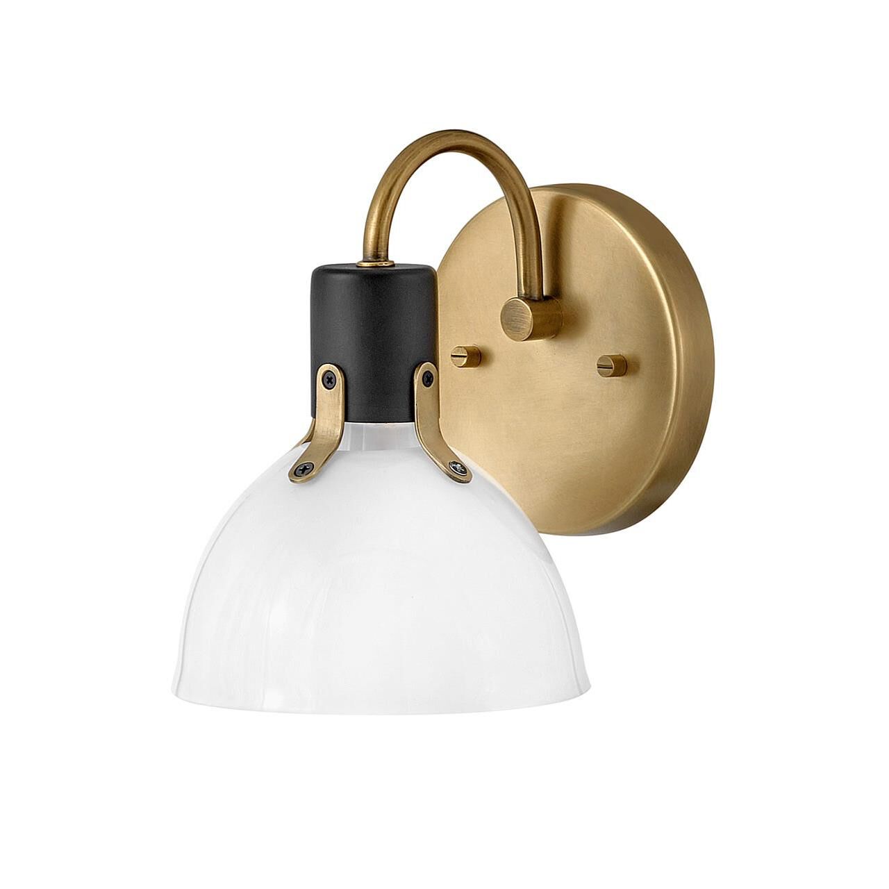 Shown in Heritage Brass with Black Accents finish and Cased Opal glass