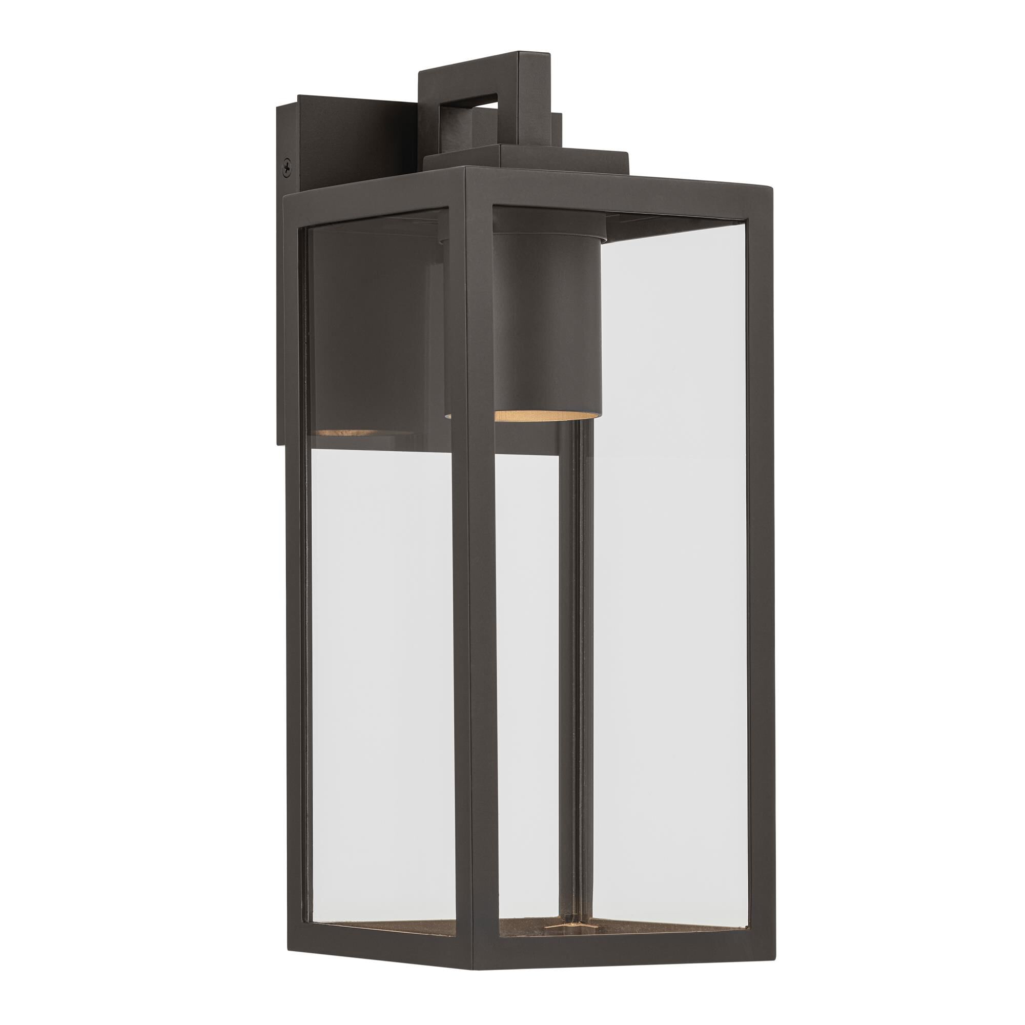 Shown in Olde Bronze finish and Clear glass and Metal shade