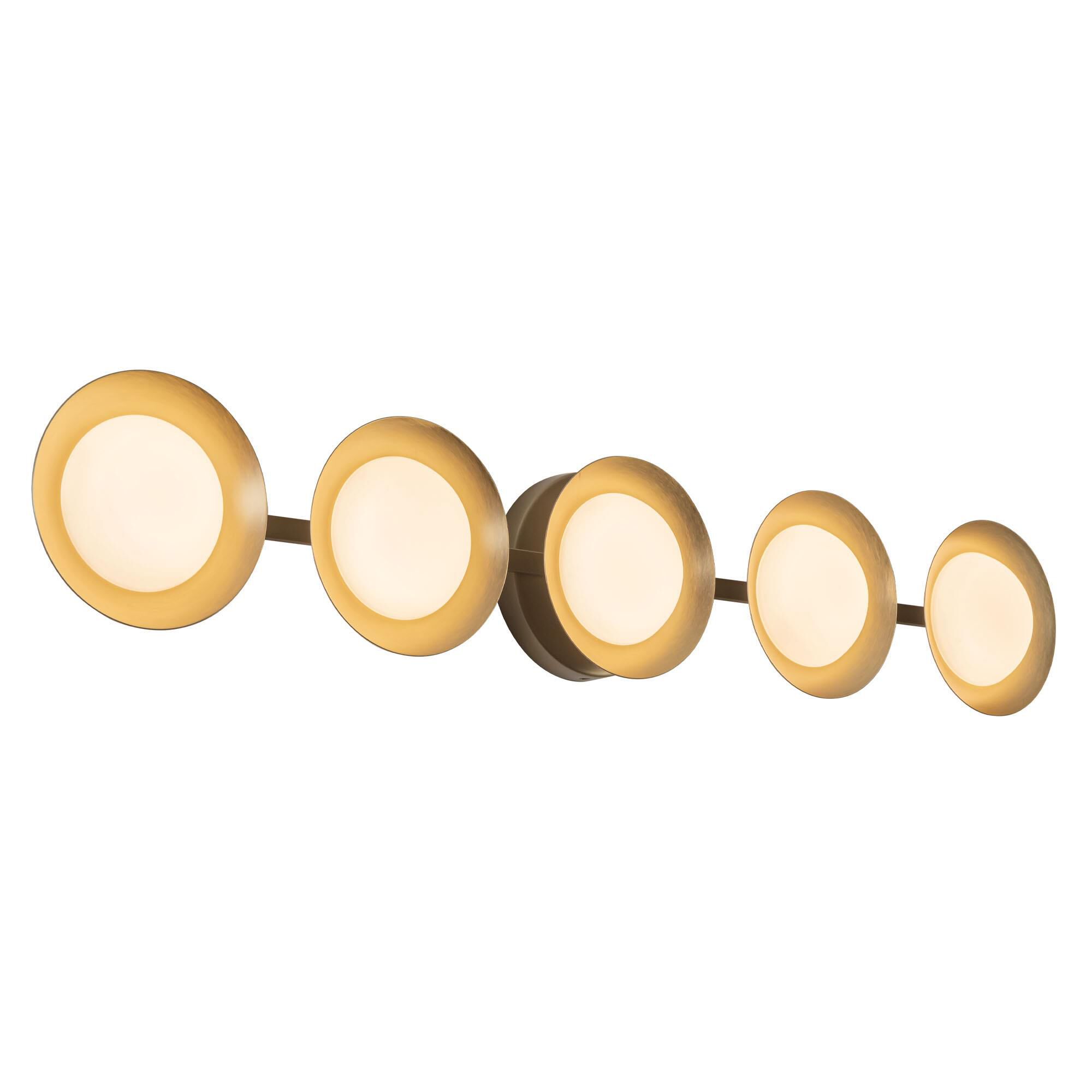 Shown in Brushed Gold finish and Opal glass