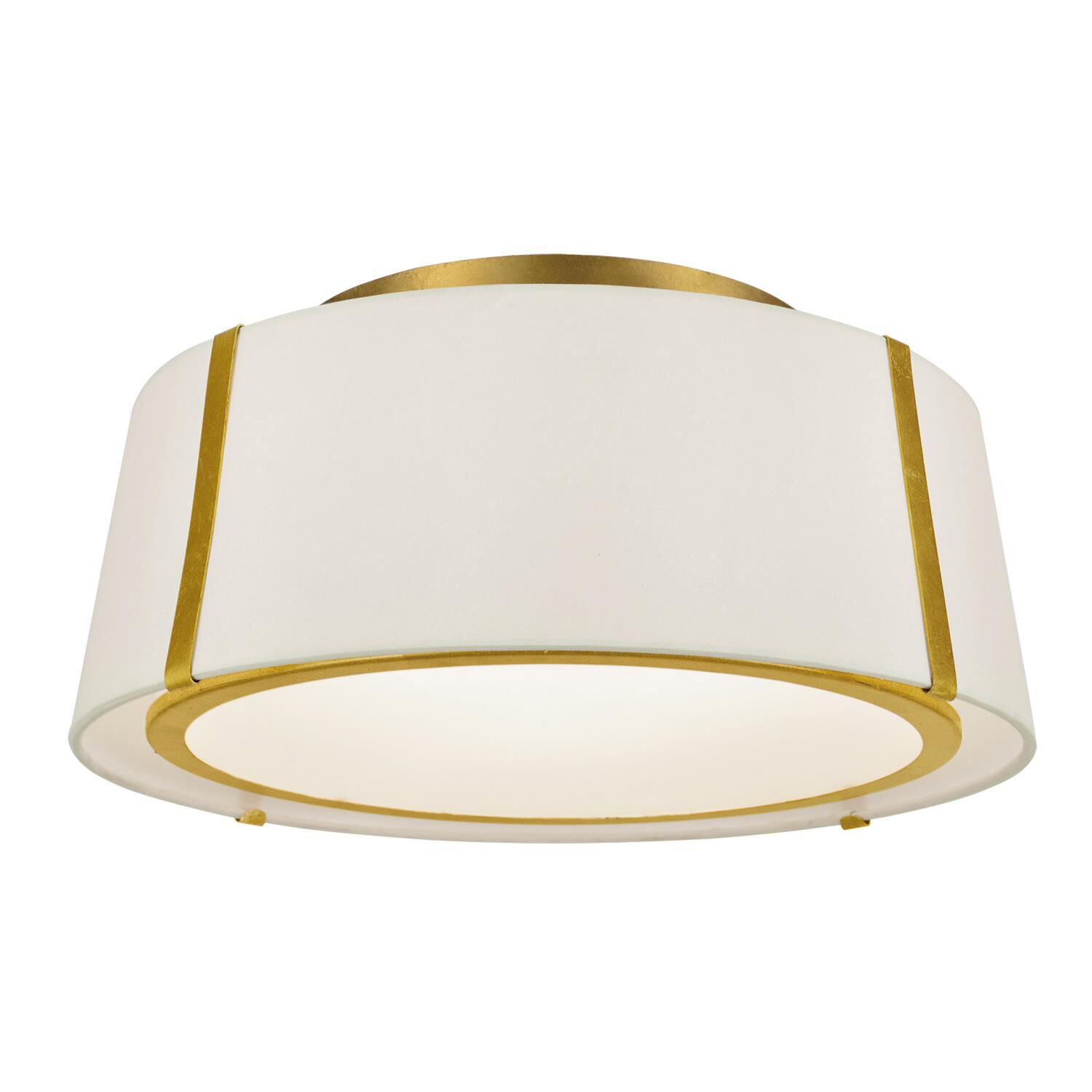 Shown in Antique Gold finish and White Silk shade