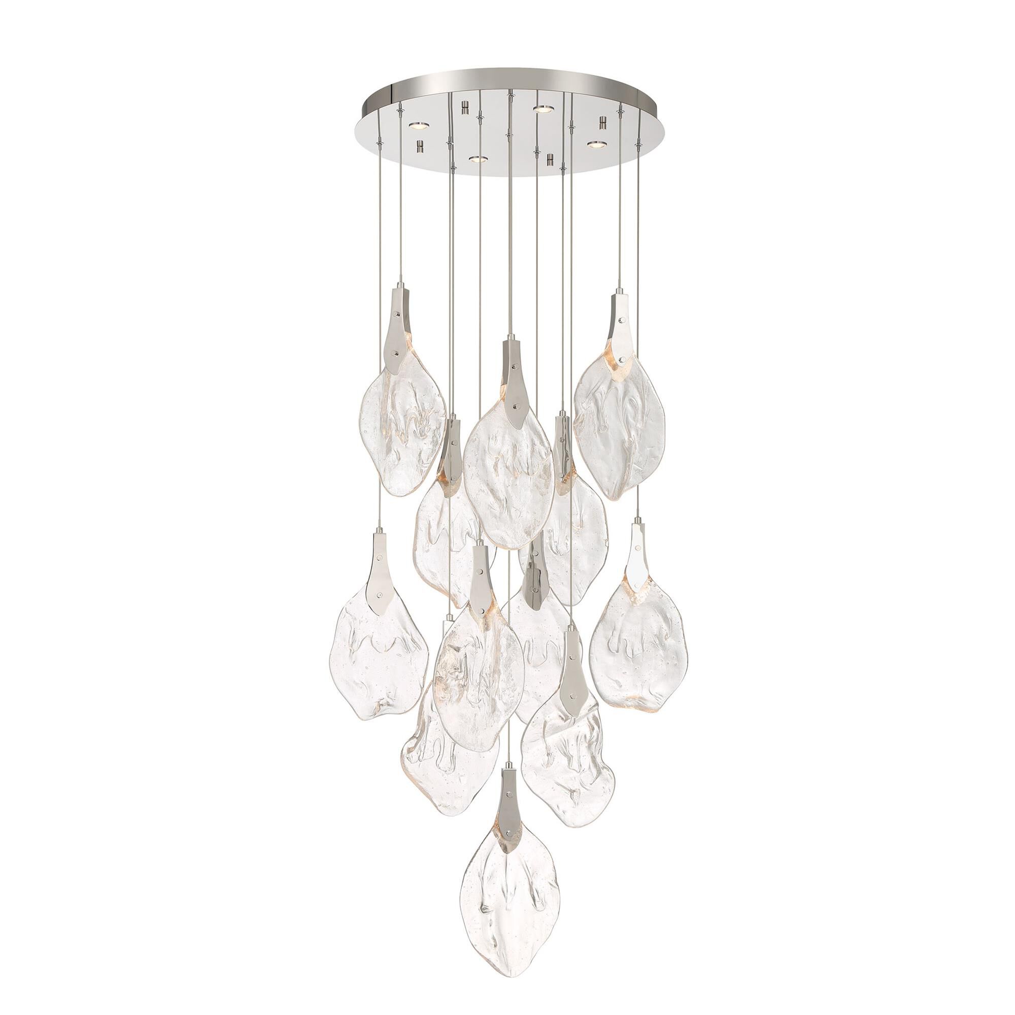 Shown in Polished Nickel finish and Clear Organic glass