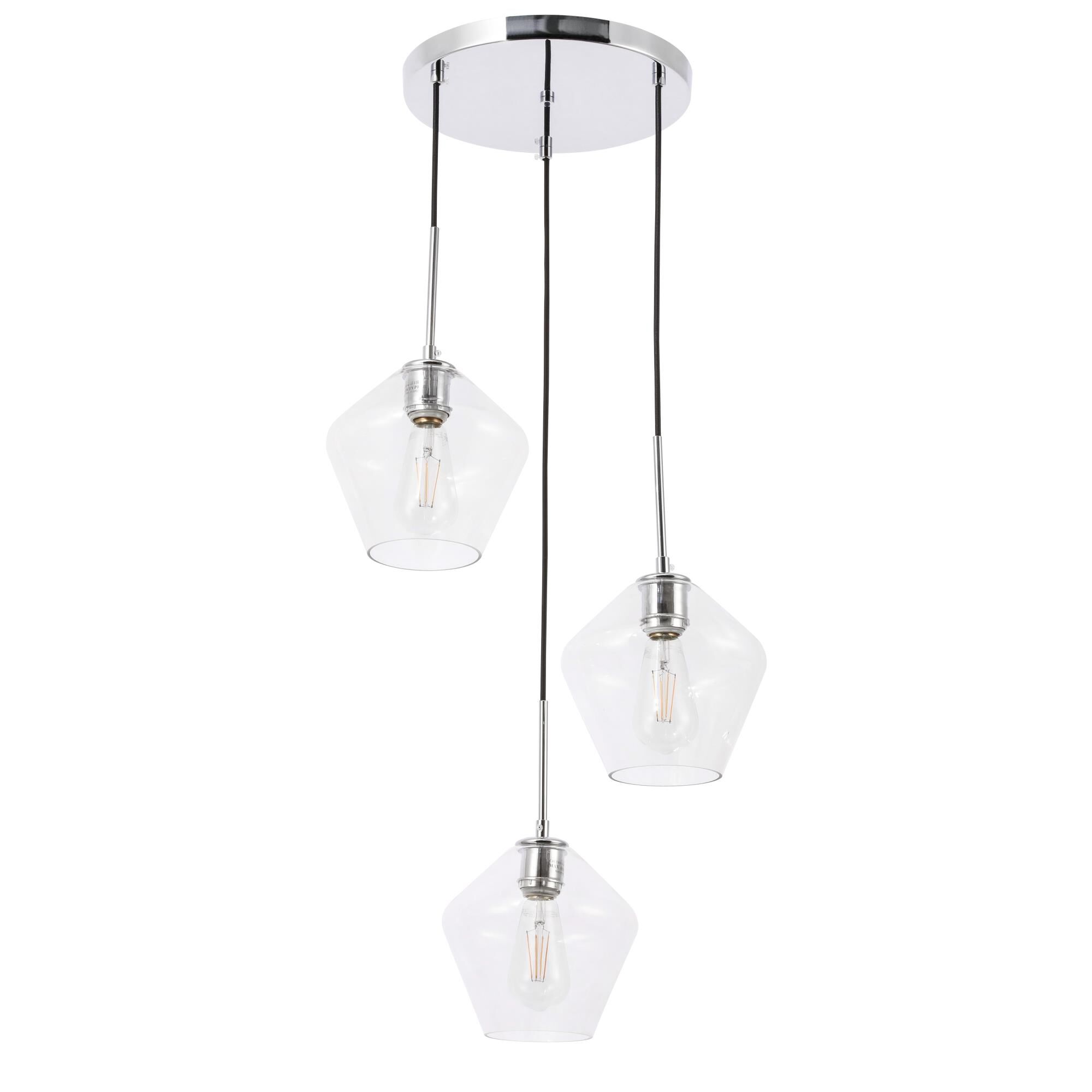 Shown in Chrome finish and Clear glass