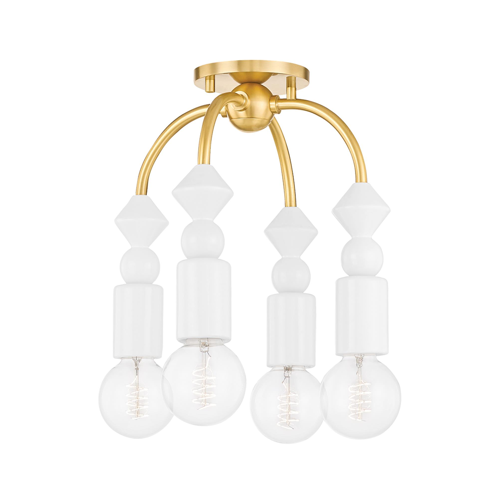 Flora 12 Inch 4 Light Semi Flush Mount,