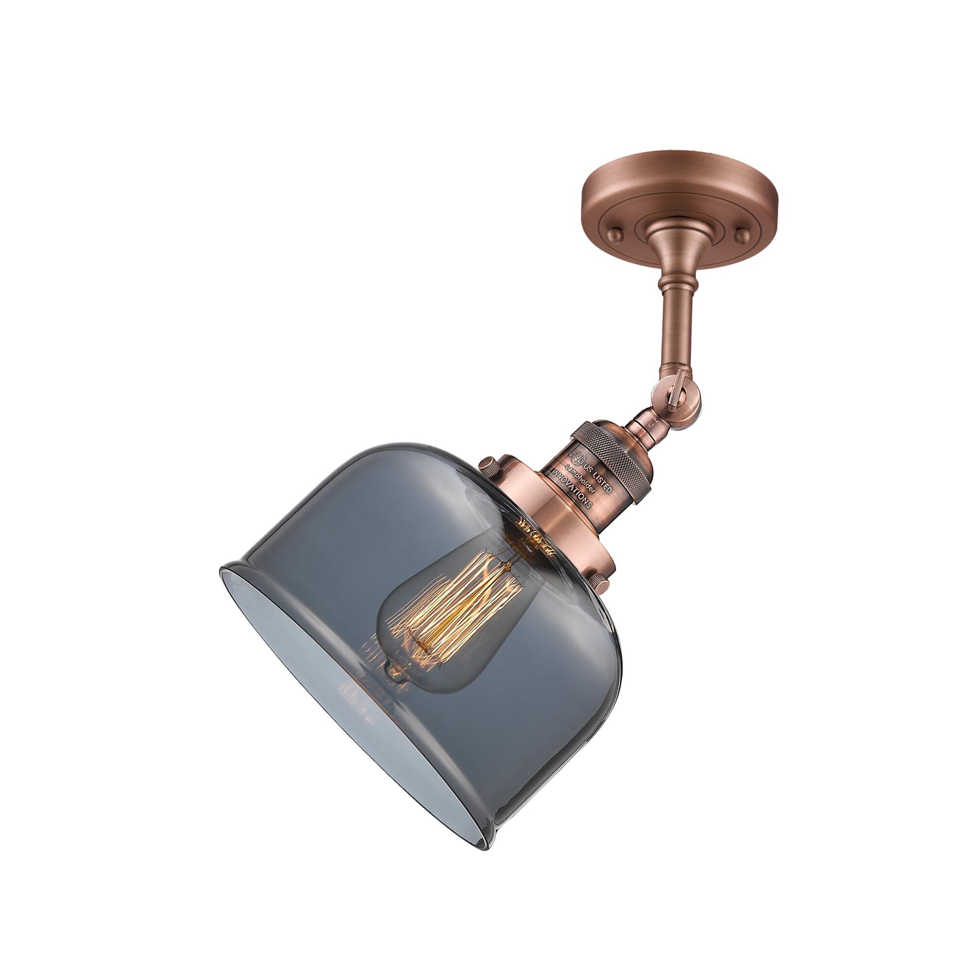 Shown in Antique Copper finish and Plated Smoked glass