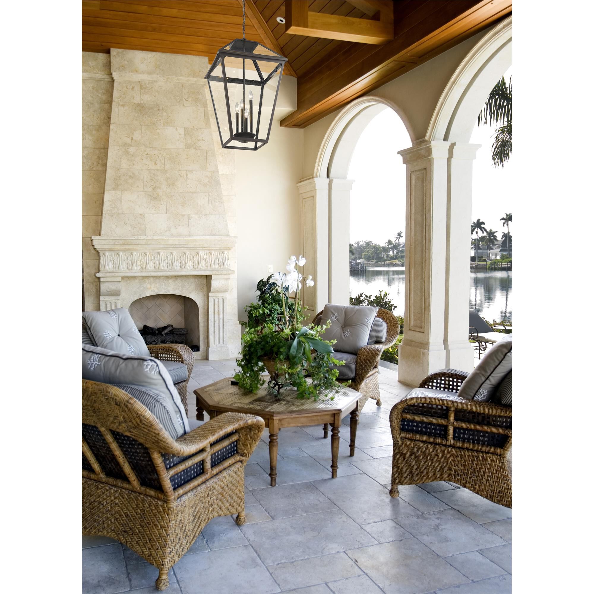 Talbot 20 Inch 4 Light Outdoor Flush Mount,