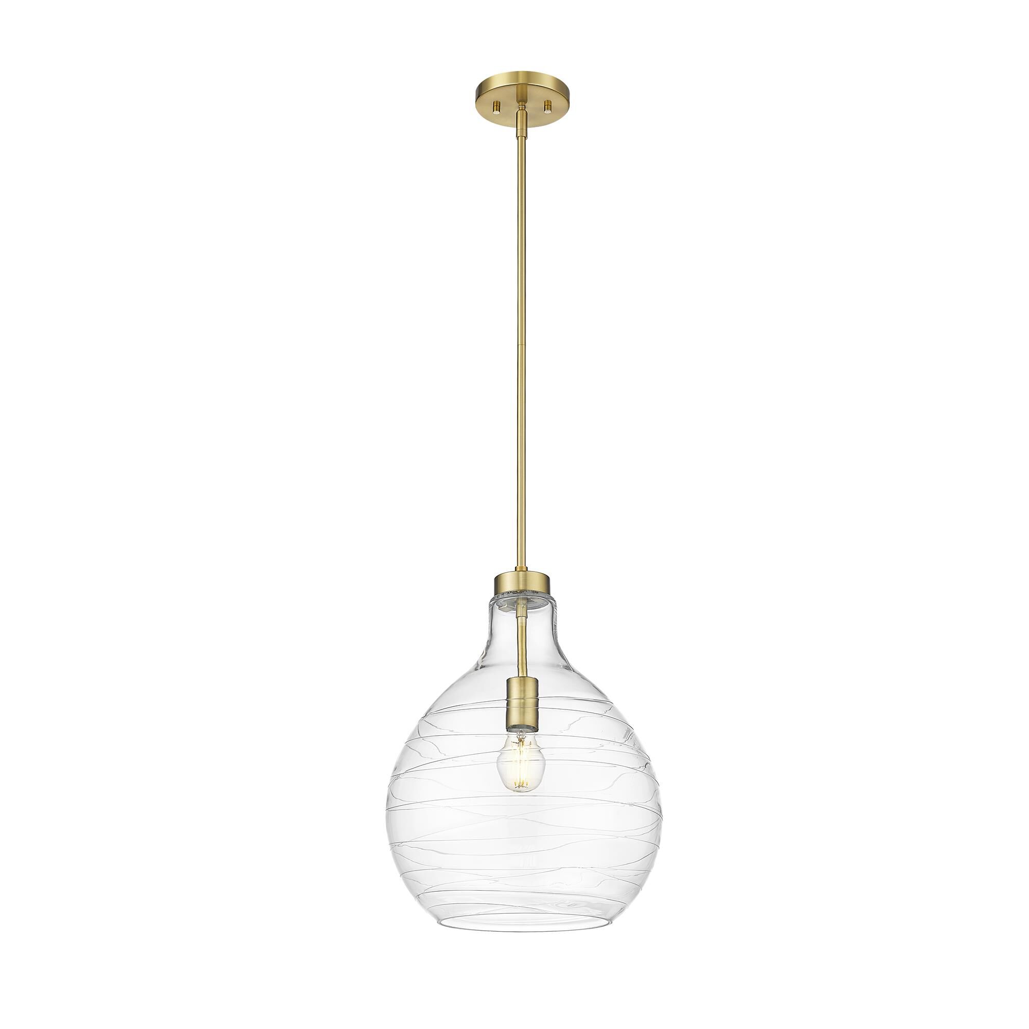 Shown in Modern Gold finish and Clear glass and Clear shade