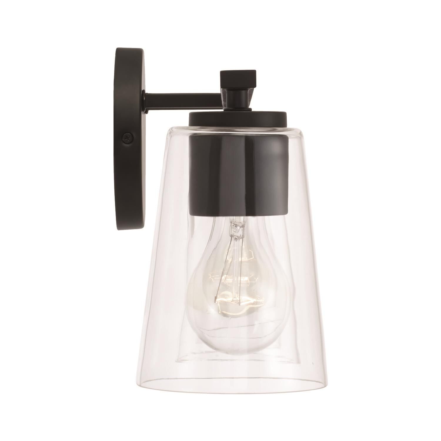 Shown in Matte Black finish and Clear glass