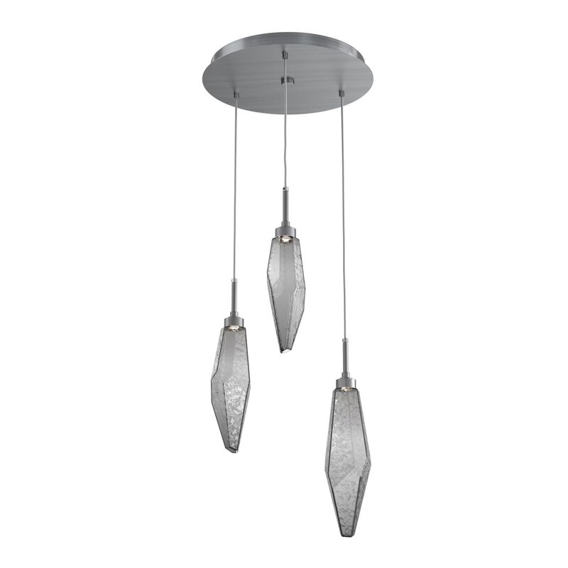 Rock Crystal 17 Inch 3 Light Multi Light Pendant by Hammerton Studio
