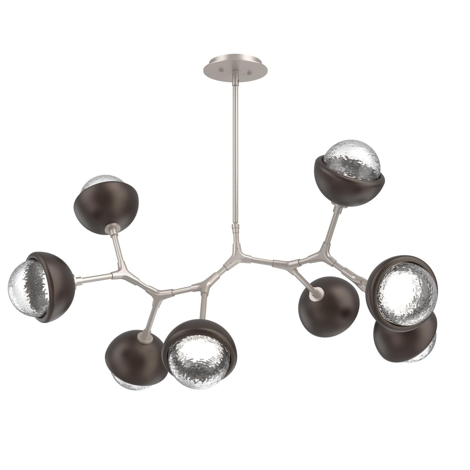 Shown in Beige Silver finish and Clear glass and Flat Bronze accent