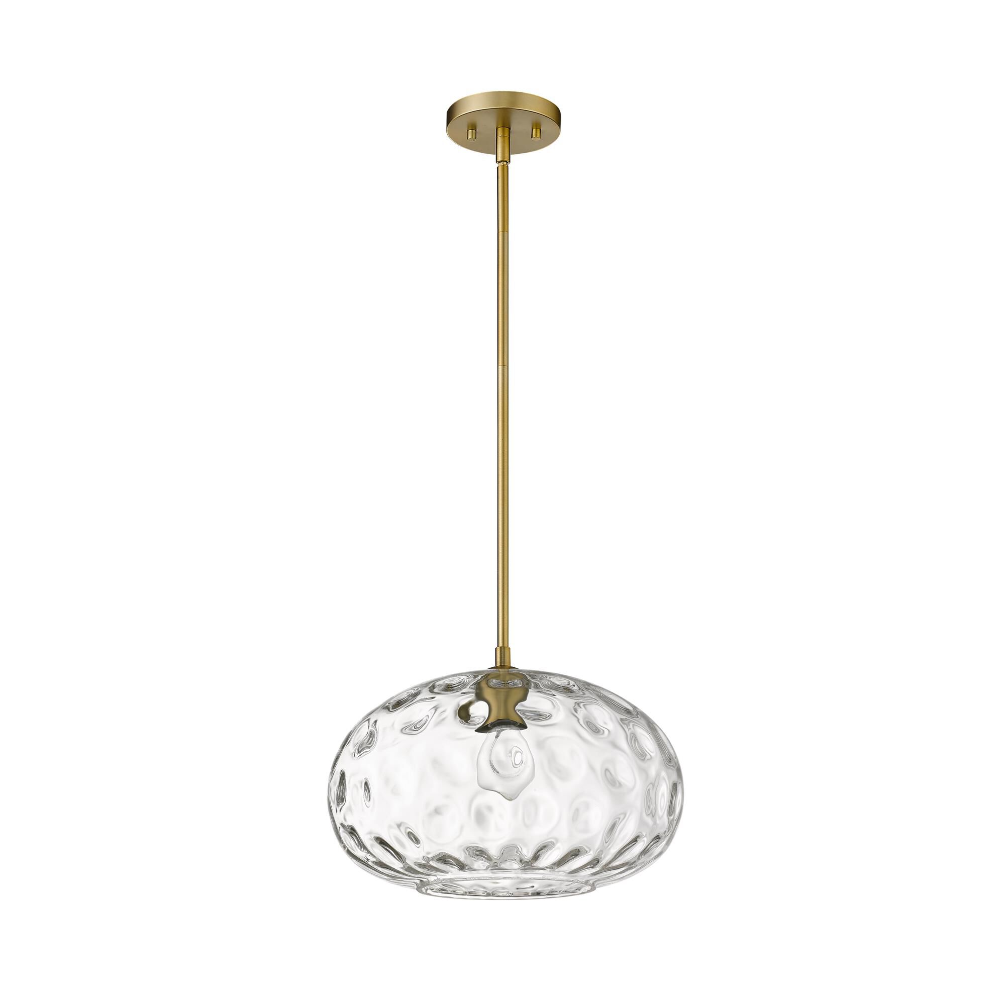 Shown in Olde Brass finish and Glass shade