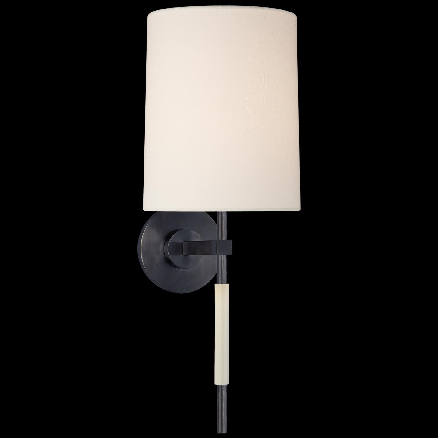 Shown in Bronze finish and Linen shade