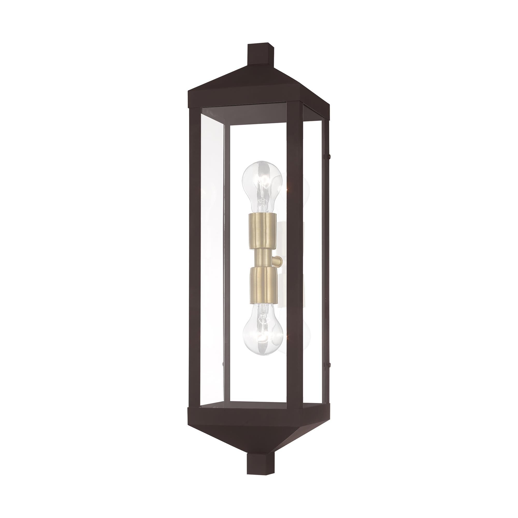 Shown in Bronze finish and Clear glass