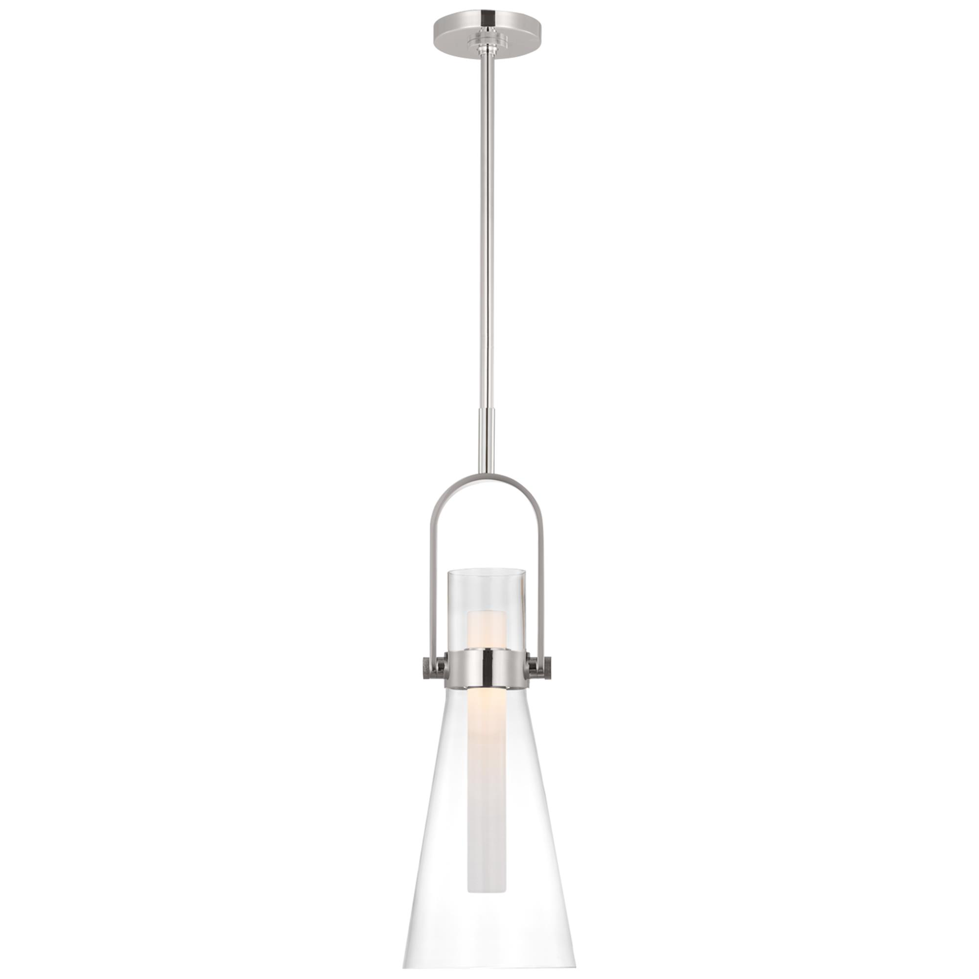 Shown in Polished Nickel finish and Clear glass
