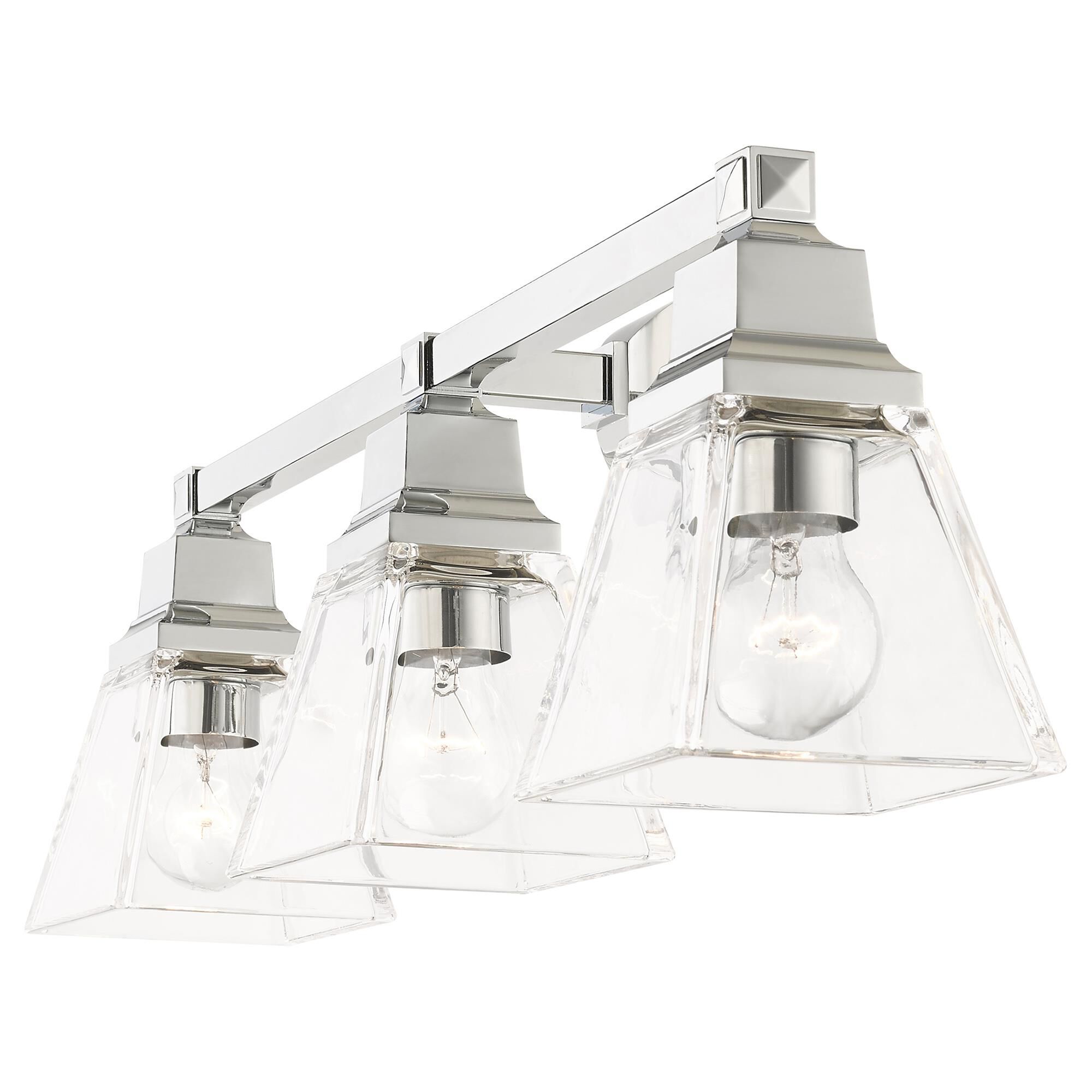 Shown in Polished Chrome finish and Clear glass and Clear Glass shade