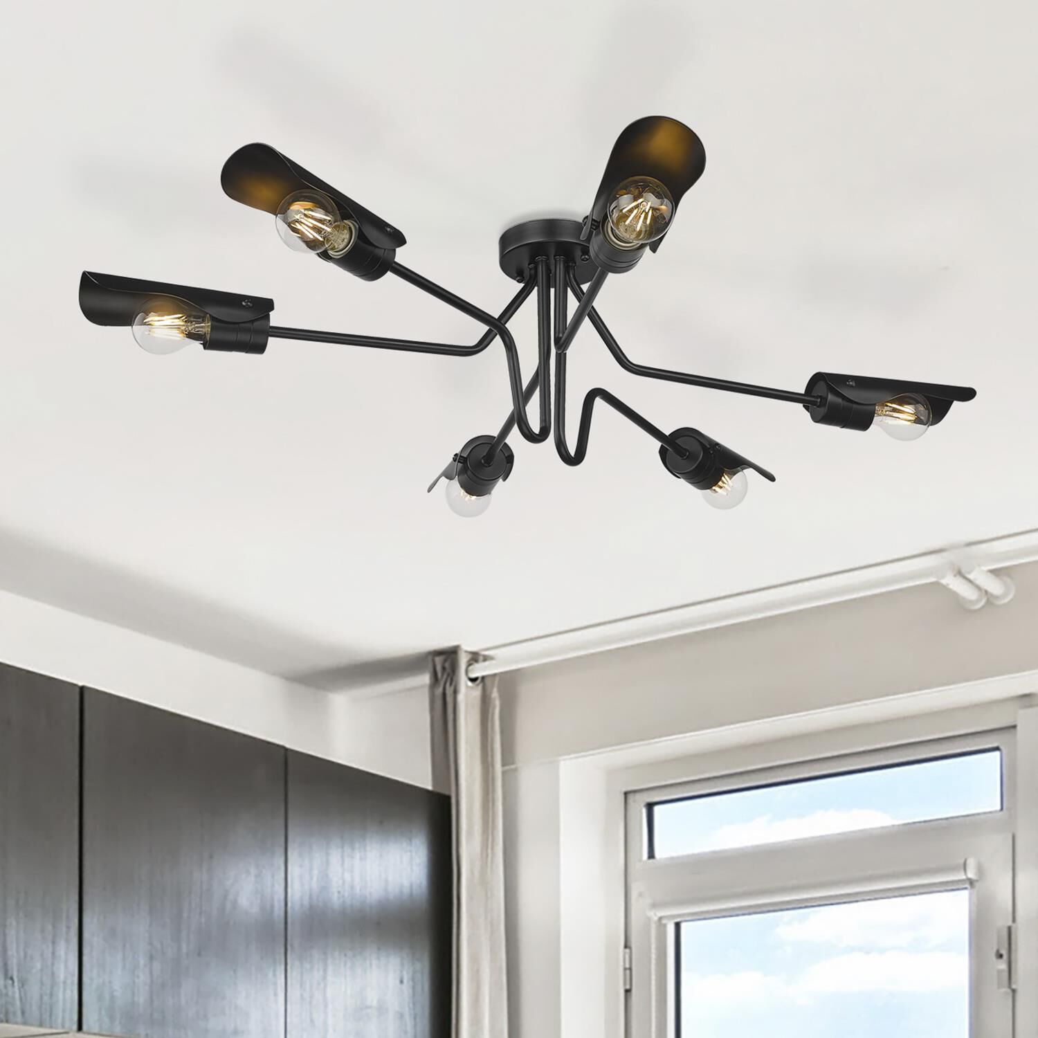Newton 40 Inch Semi Flush Mount by Golden Lighting